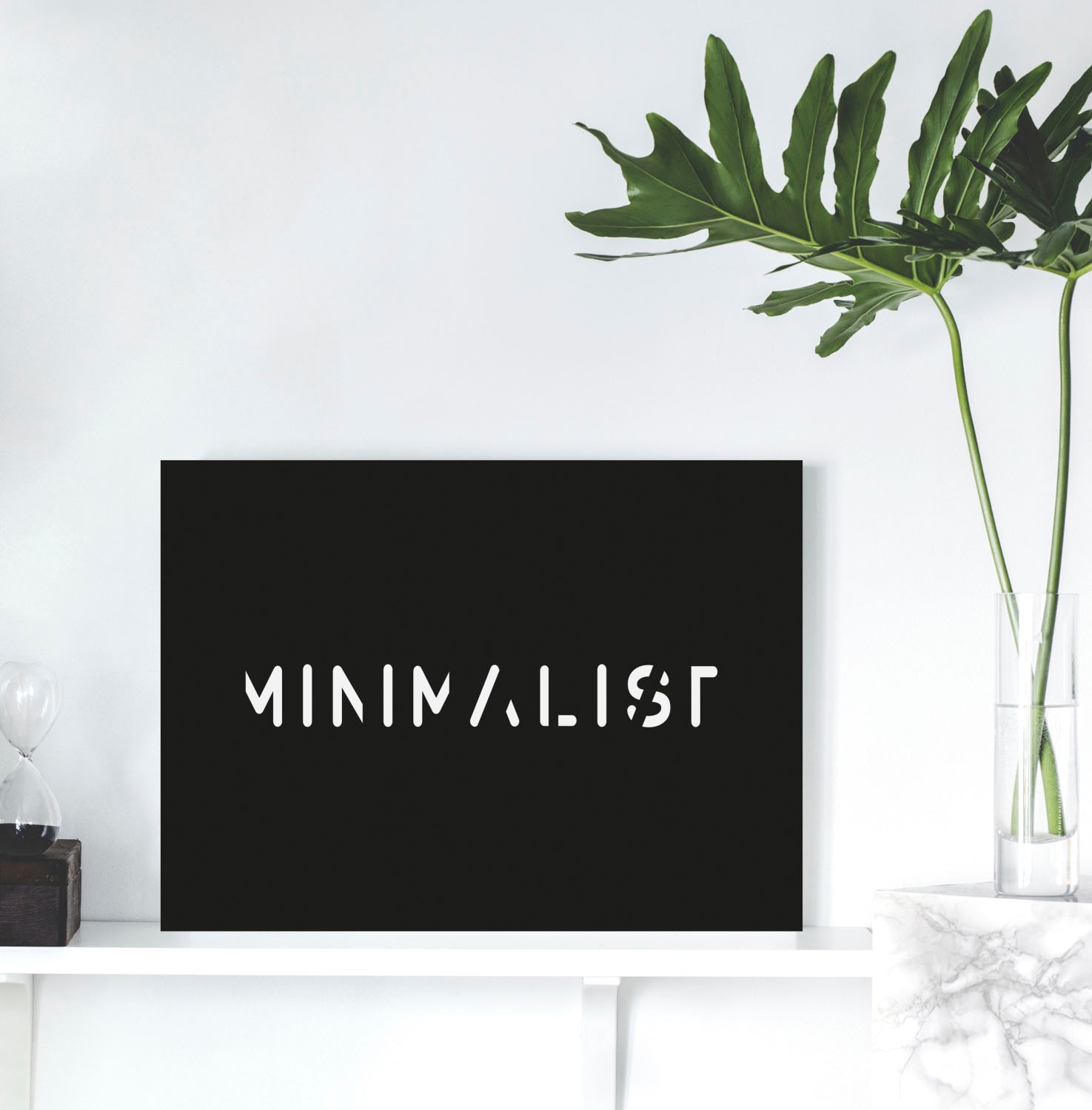 queence Acrylglasbild »MINIMALIST«, Schwarz-Weiß-Sprüche-Sprüche & Texte-Schriftzug, Fine Art-Print in Galeriequalität
