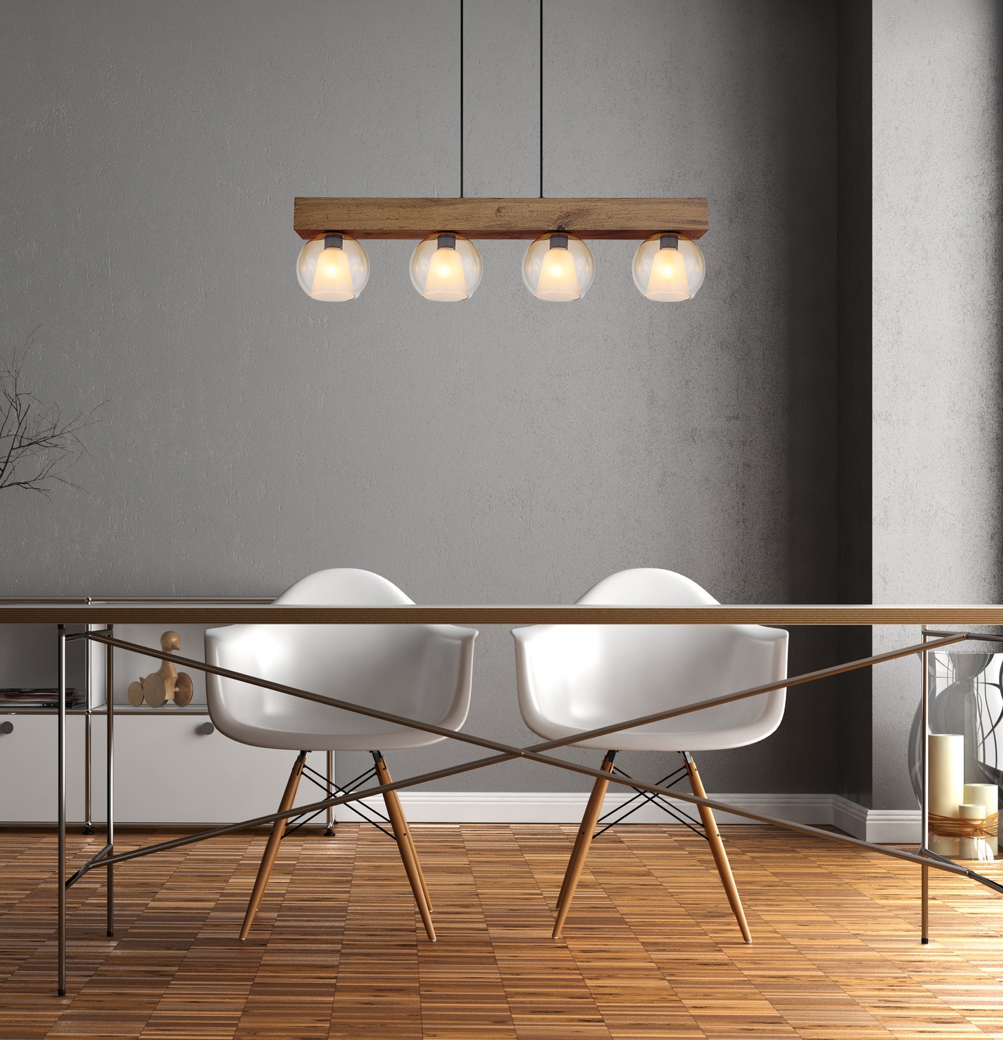 GLOBO LIGHTING Hängeleuchte »BARRY I«, Leuchtmittel E27 | ohne Leuchtmittel, Hängelampe/Pendelleuchte/Esszimmer/Wohnzimmer/Esstisch