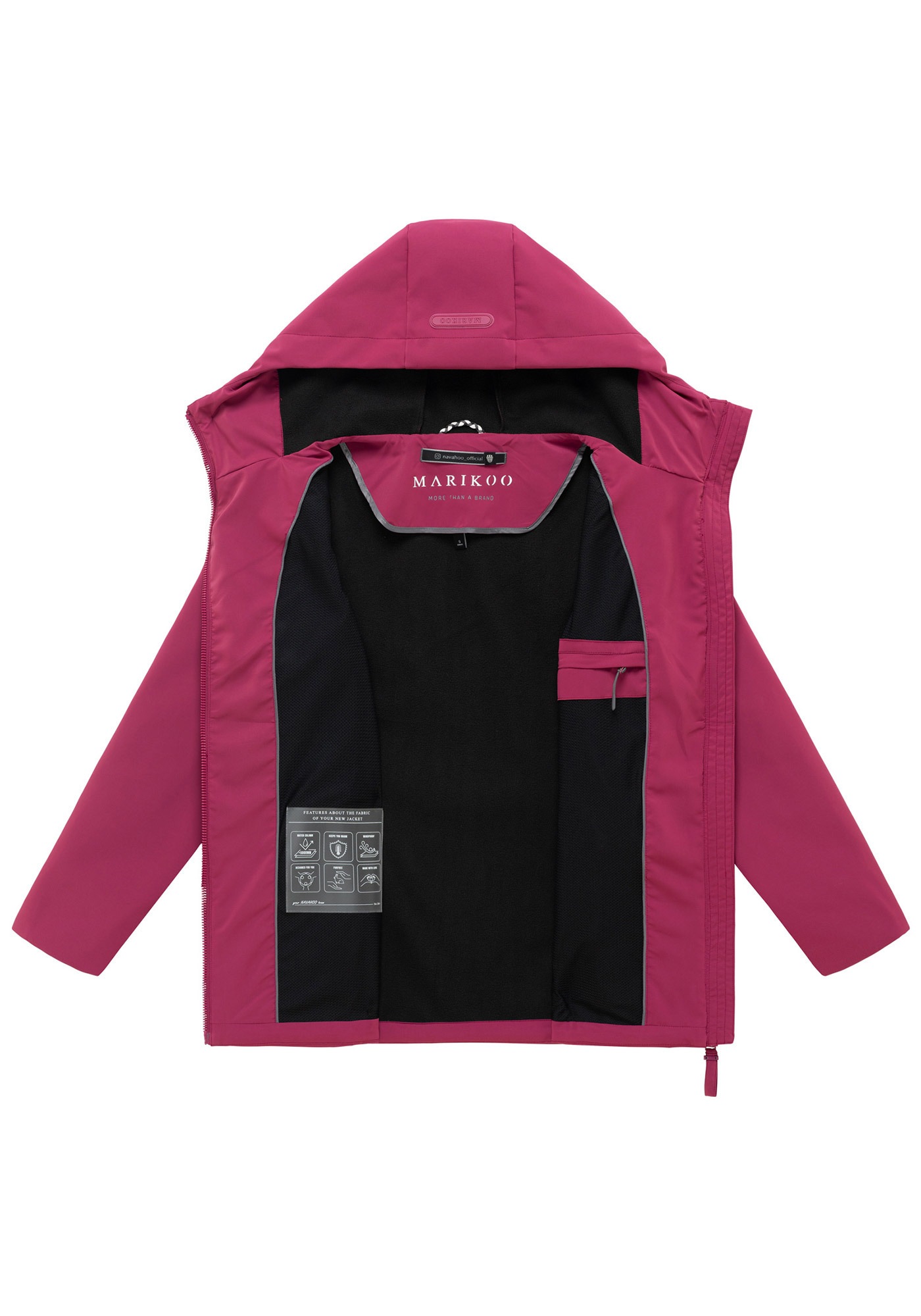Marikoo Outdoorjacke »Minaa« Sportliche Outdoorjacke mit Kapuze und hochschließenden Kragen
