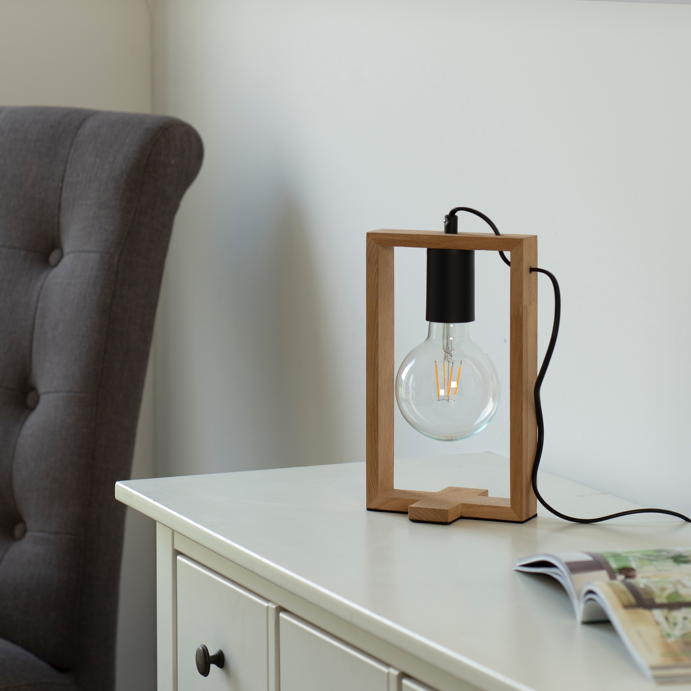 Home affaire Tischleuchte »Nohen«, 1 flammig-flammig, Tischlampe aus Holz  (Akazienholz), geeignet für E27 Leuchtmittel | BAUR | Tischlampen
