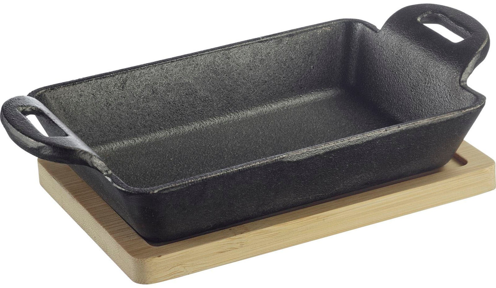 WESTMARK Grillpfanne "Tapas + Friends", Höhe 5cm, schwarz, Pfannen, 300 ml, inkl. Bambus-Untersetzer