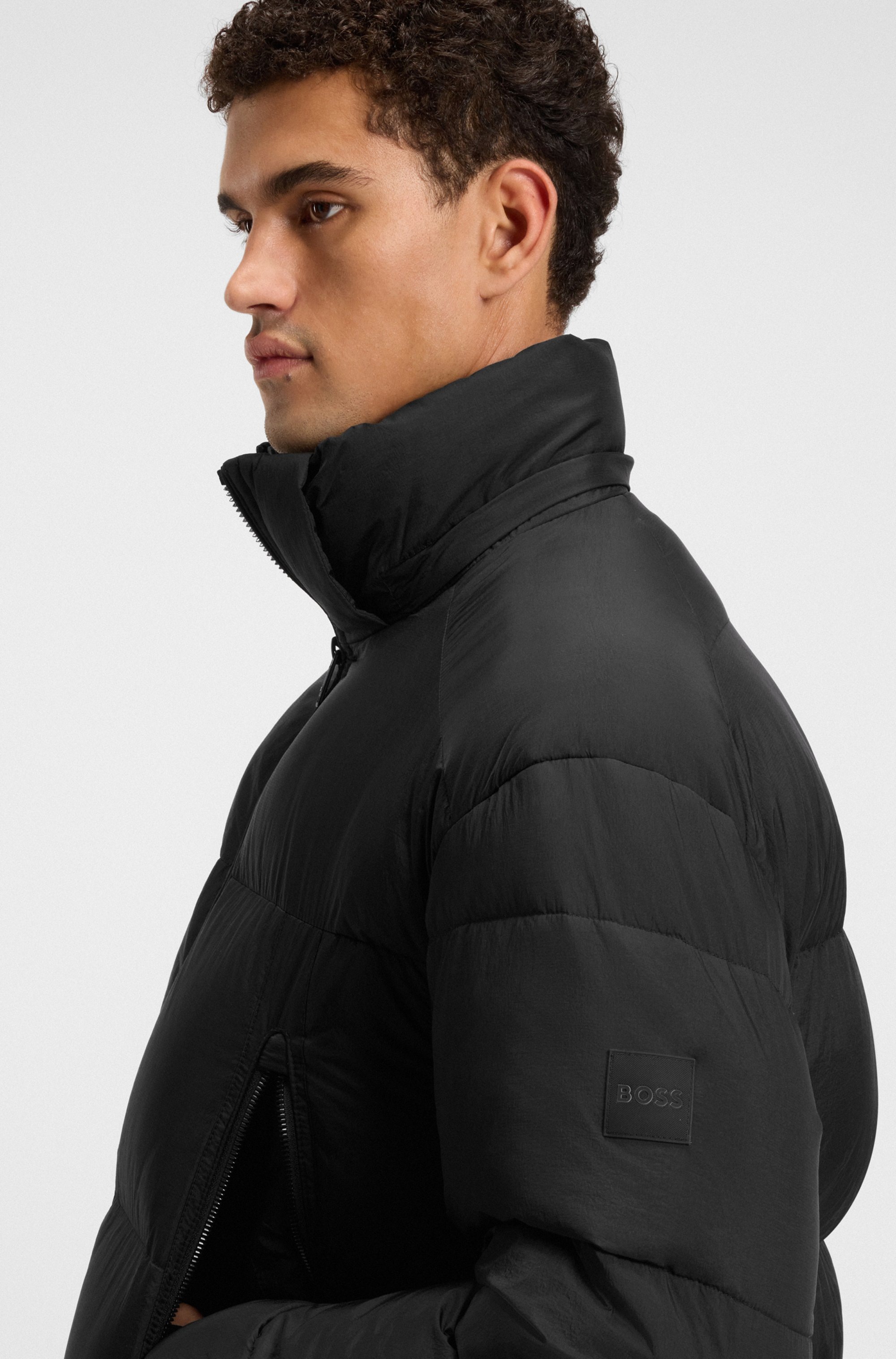 BOSS ORANGE Steppjacke "Orbok", Stehkragen, Oversized Fit, abnehmbare Kapuz günstig online kaufen