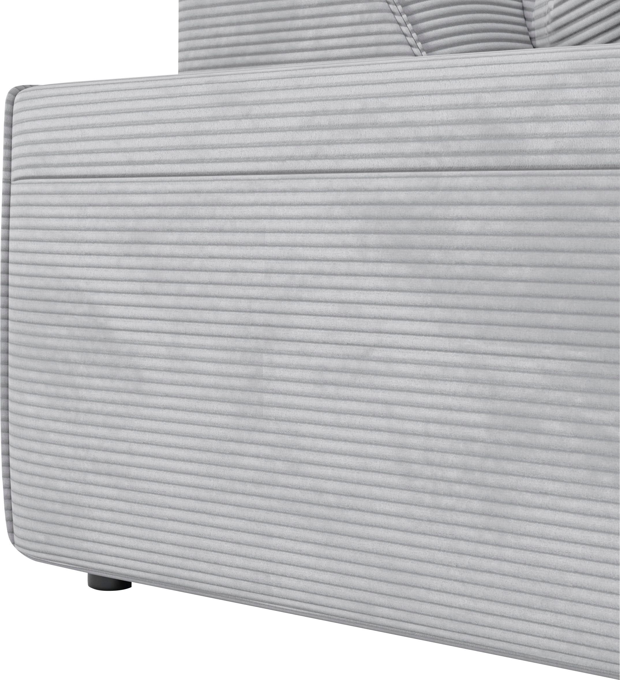 andas Ecksofa »Glimminge L-Form auch in Breitcord, Feincord + Easy care-Bezug,«, Breite 264, Zierkissen