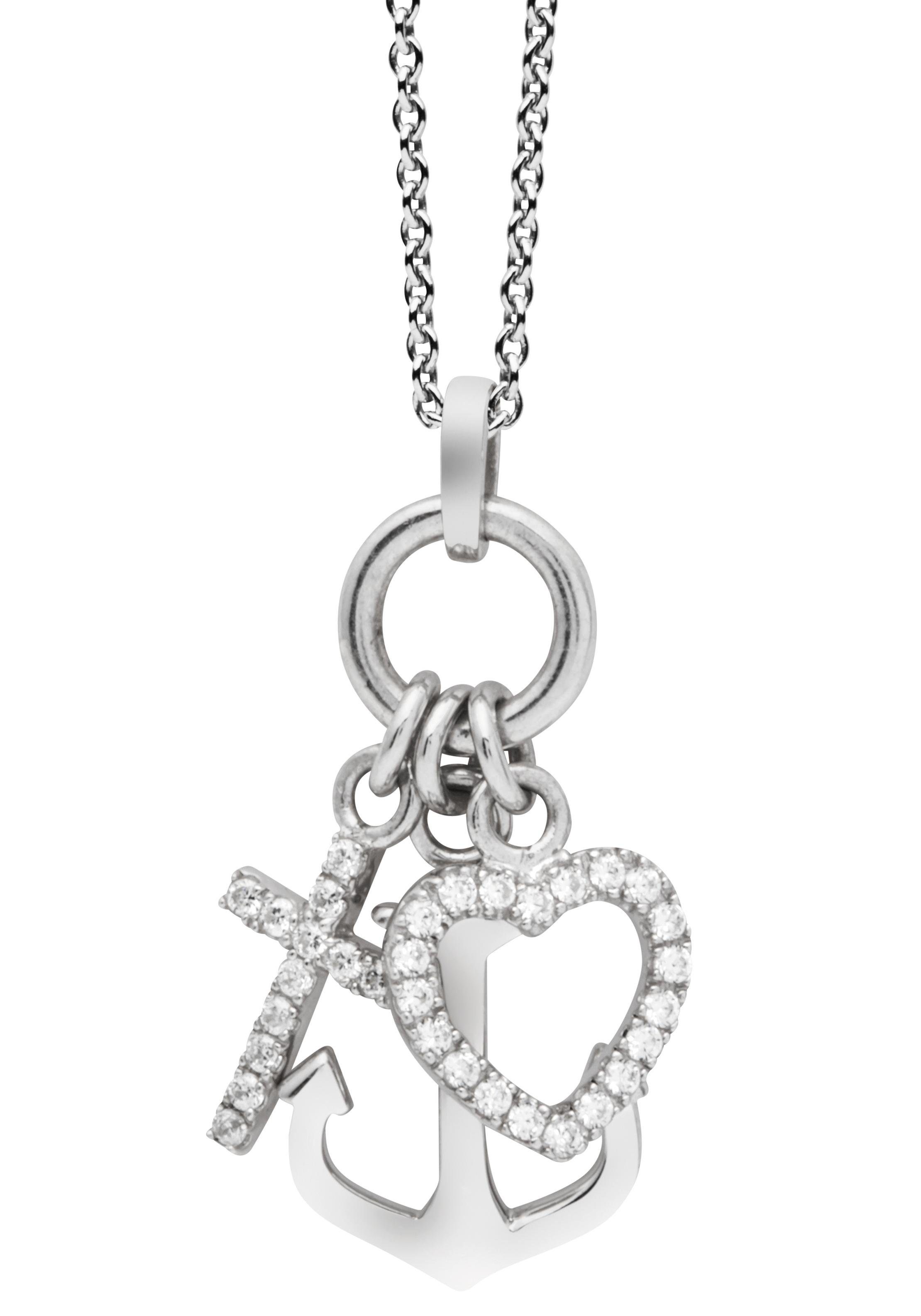 NANA KAY Kette mit Anhänger »Love Catcher, Glaube/Liebe/Hoffnung, ST1539«,  mit Zirkonia online bestellen | BAUR