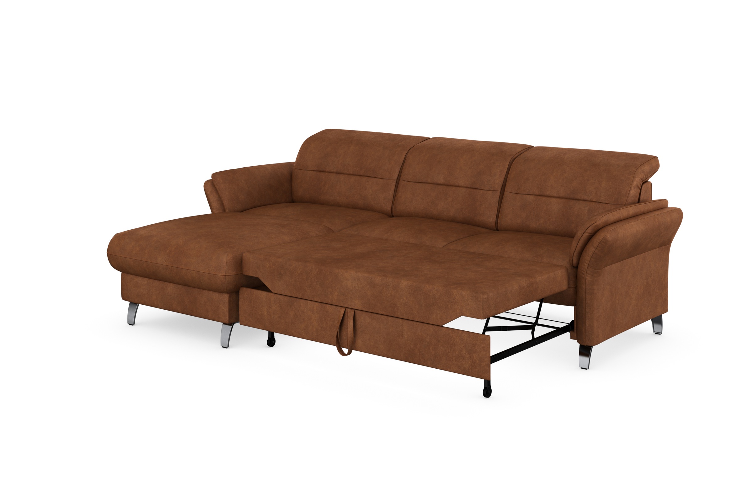 sit&more Ecksofa »Grenoble L-Form mit Federkern«, wahlweise mit Bettfunktion, Bettkasten, Arm- und Kopfteilverstellung