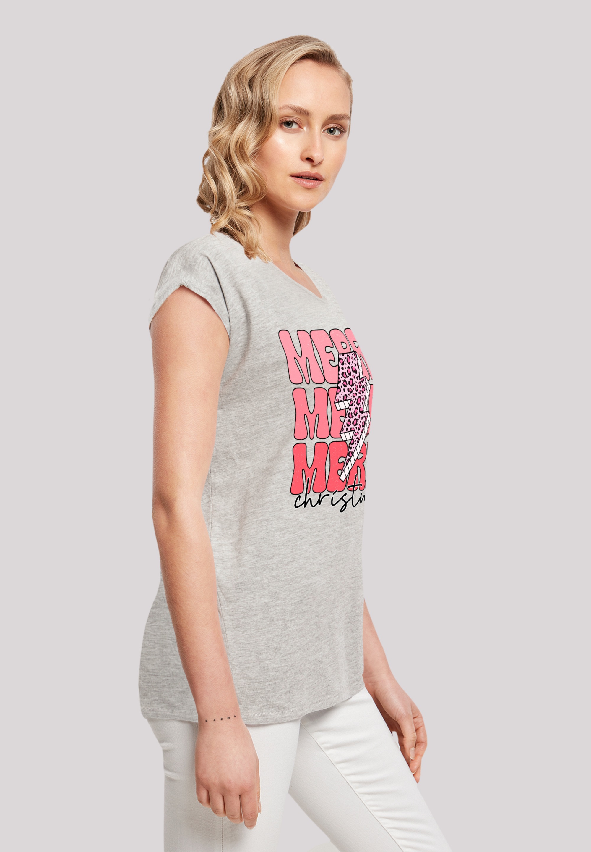 F4NT4STIC T-Shirt »Merry Weihnachten Print Leo Print«, Premium Qualität, Weihnachts-Kollection