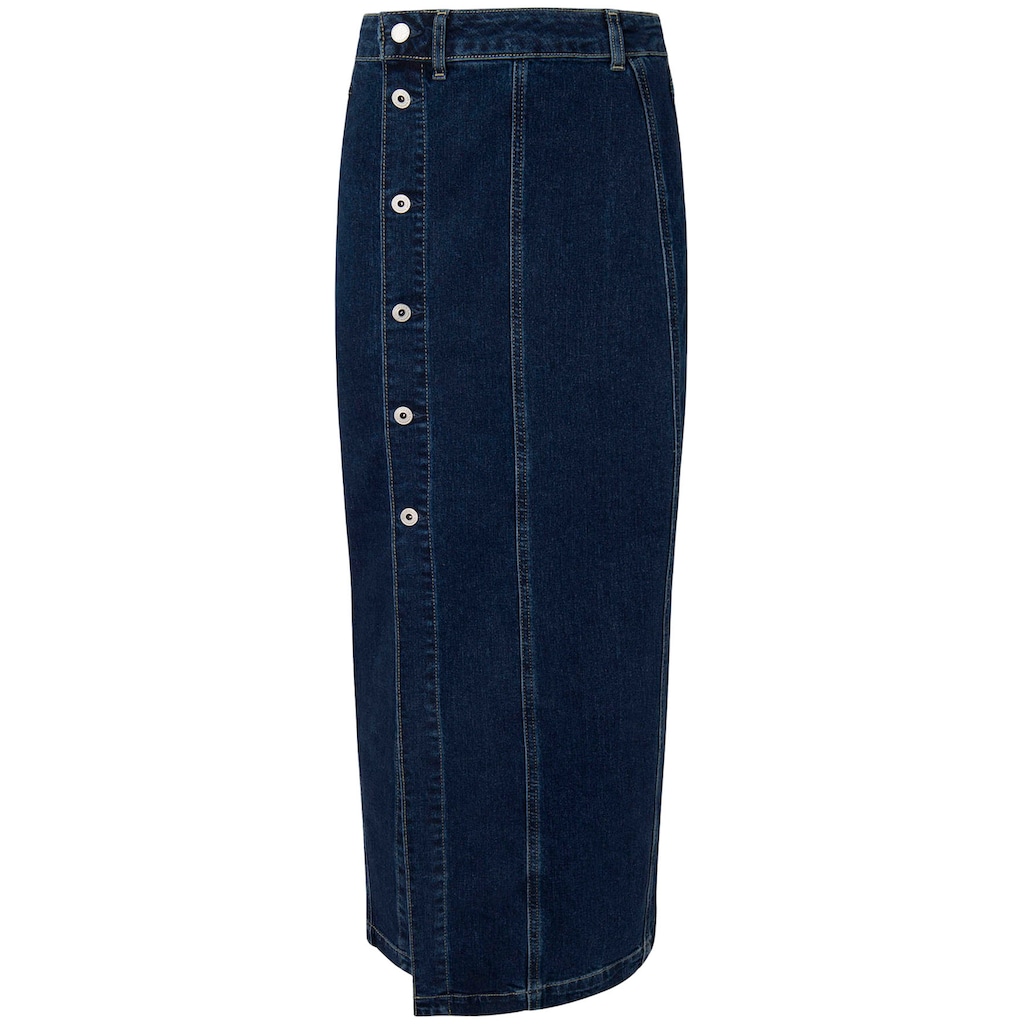 Pepe Jeans Jeansrock »MIDI SKIRT«, mit Knopfleiste und Schlitz