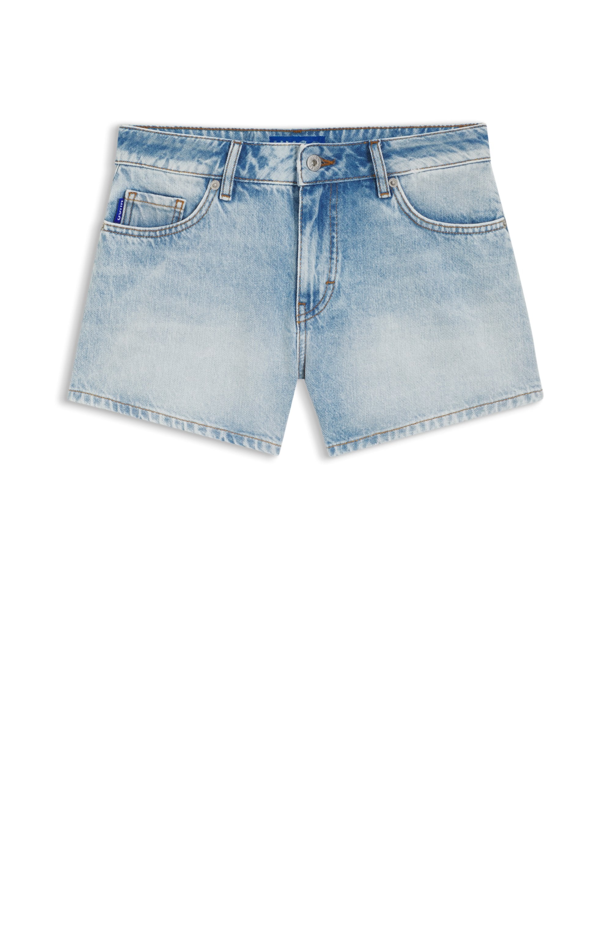 HUGO Blue Jeansshorts »Galimon« Mid Rise, Logo-Stitching