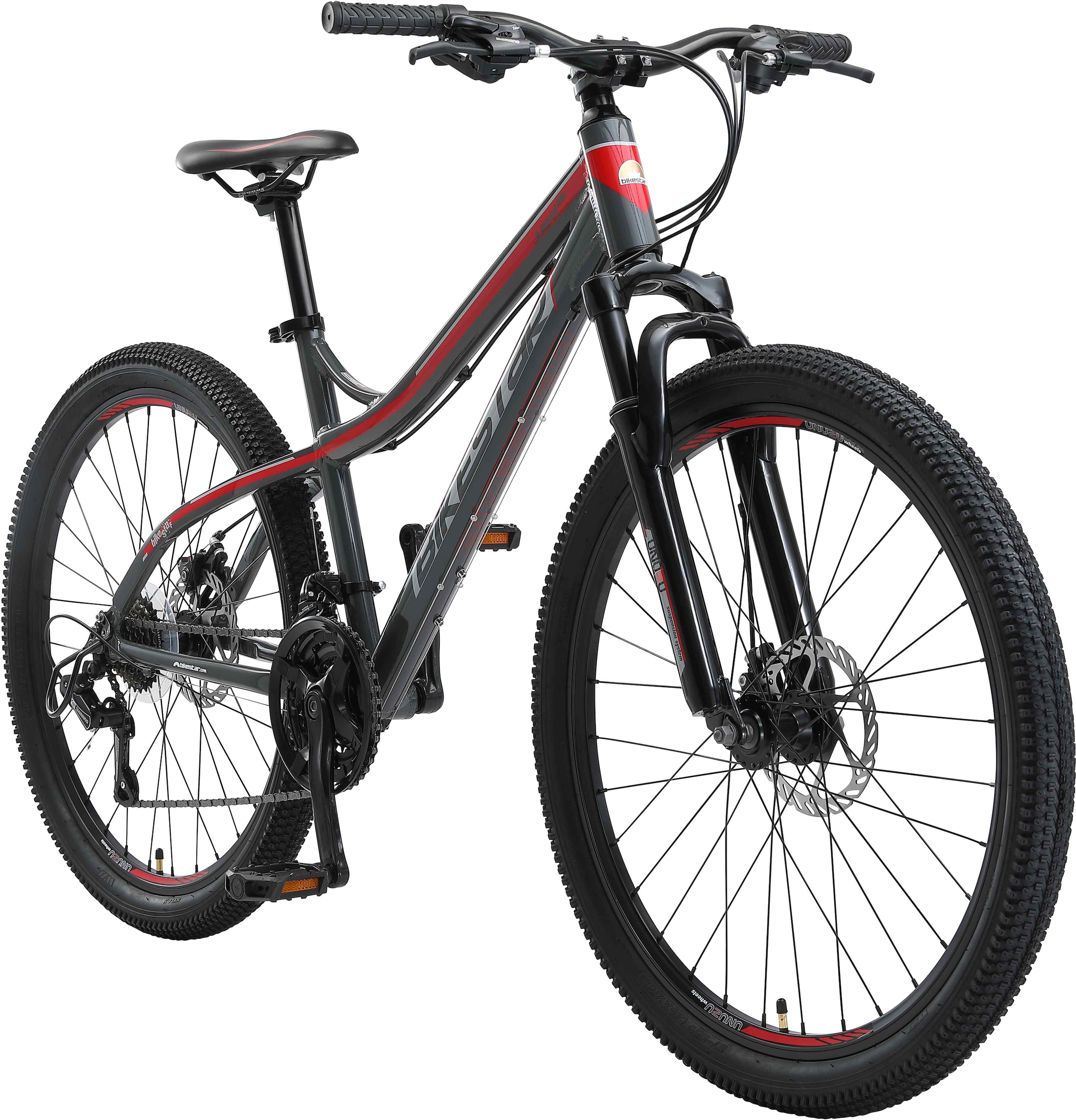 Bikestar Mountainbike, 21 Gang, Shimano, RD-TY300 Schaltwerk, Kettenschaltung, für Damen und Herren, Kettenschaltung