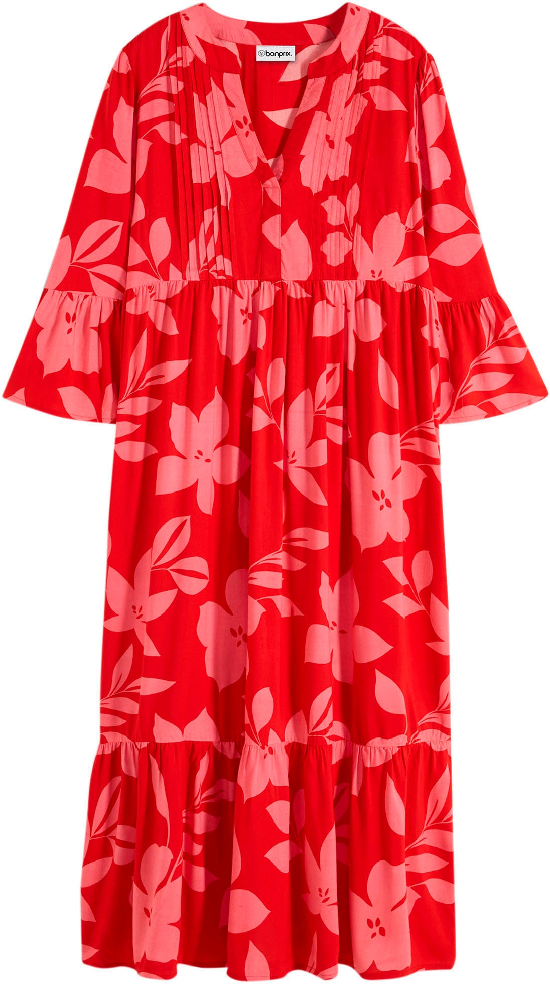 bonprix Maxikleid »Maxikleid aus fließender Viskose« für modischen Auftritt, aus Viskose, A-Linie, 3/4-Ärmel