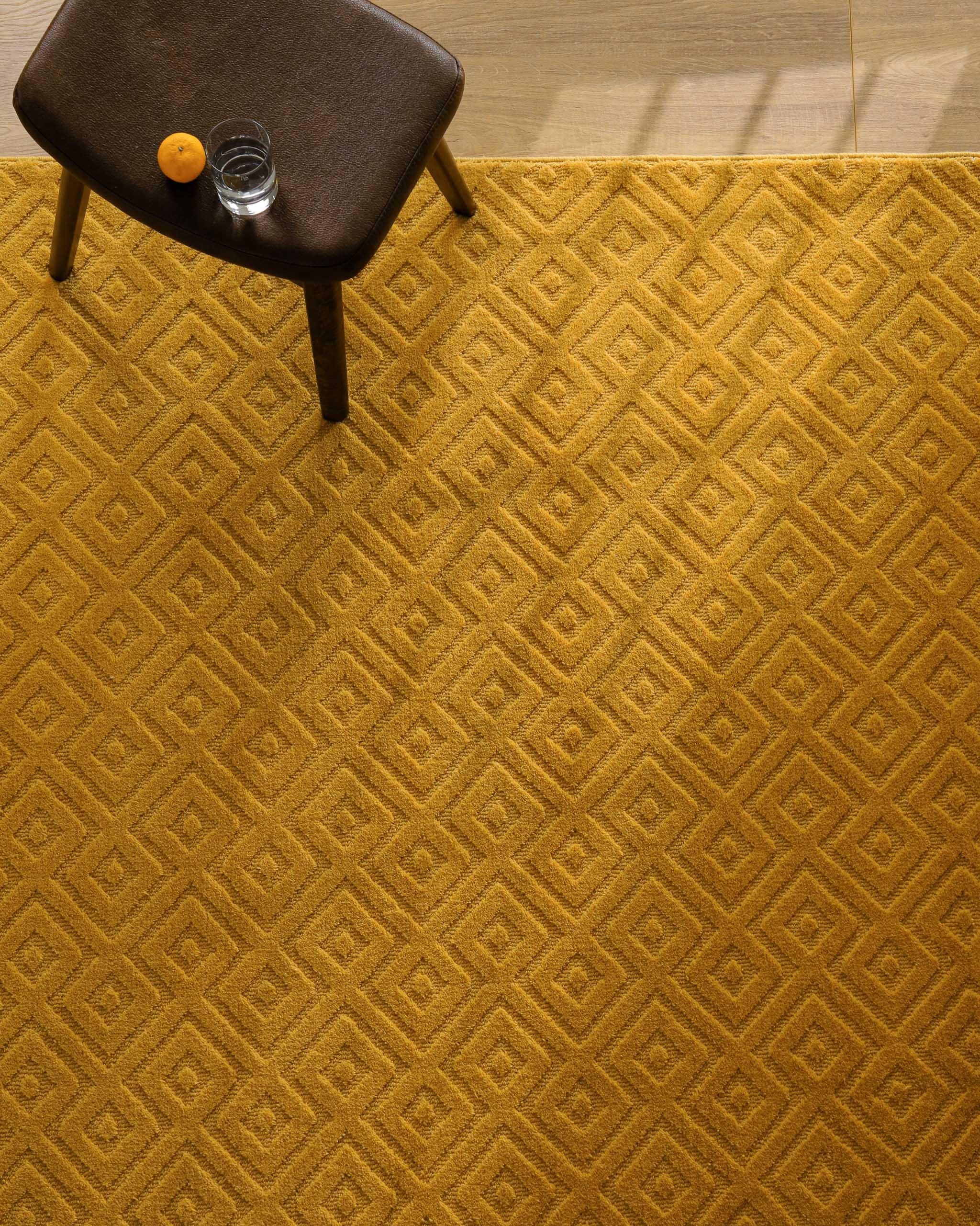 Wecon home Teppich »Castello TWO« rechteckig 7 mm Höhe Schurwolle, Kurzflor mit Hoch-Tief-Effekt, Wohnzimmer, Rautenmuster