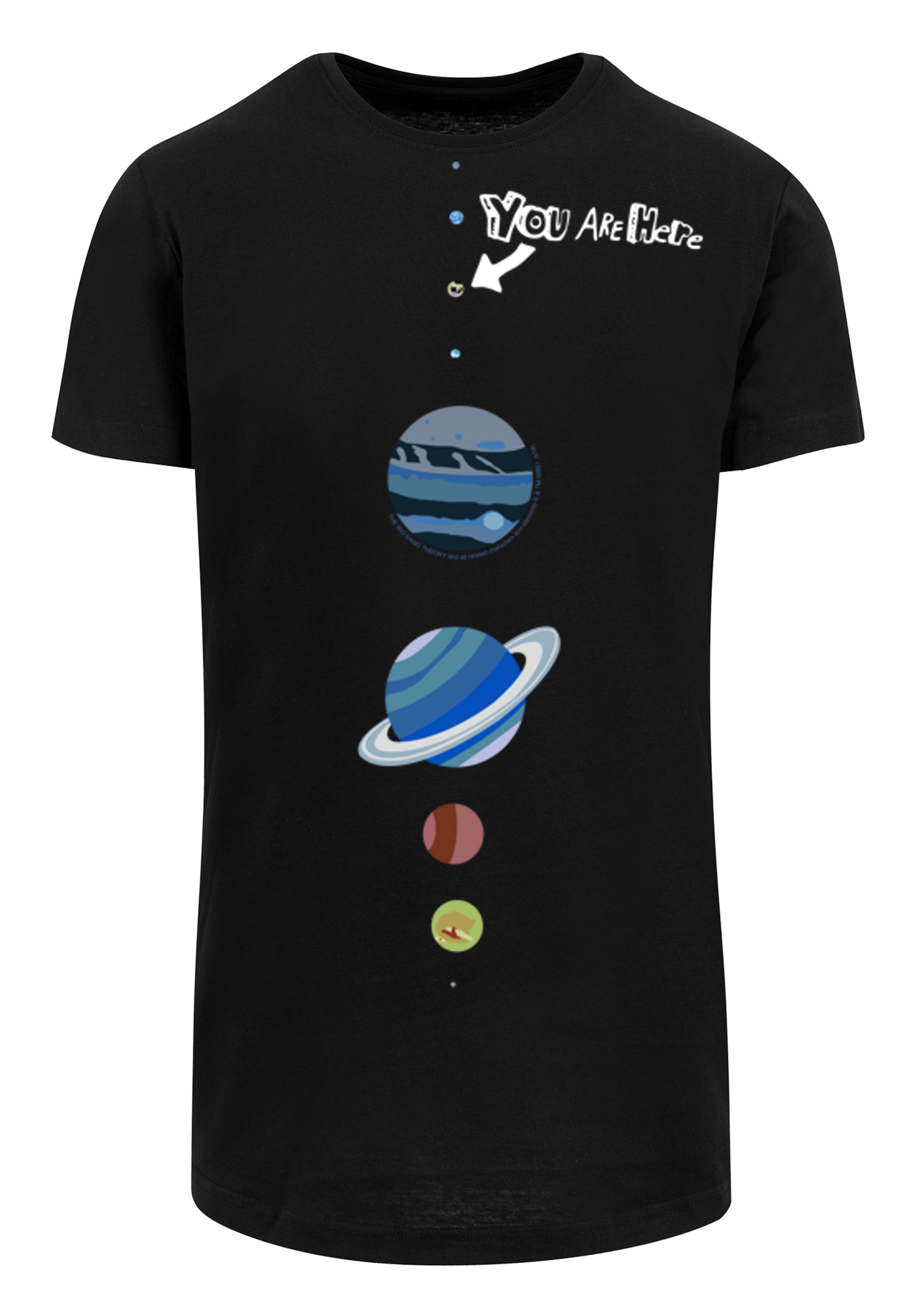 F4NT4STIC T-Shirt »Long Cut Shirt 'Big Bang Theory You Are Here'«, Print