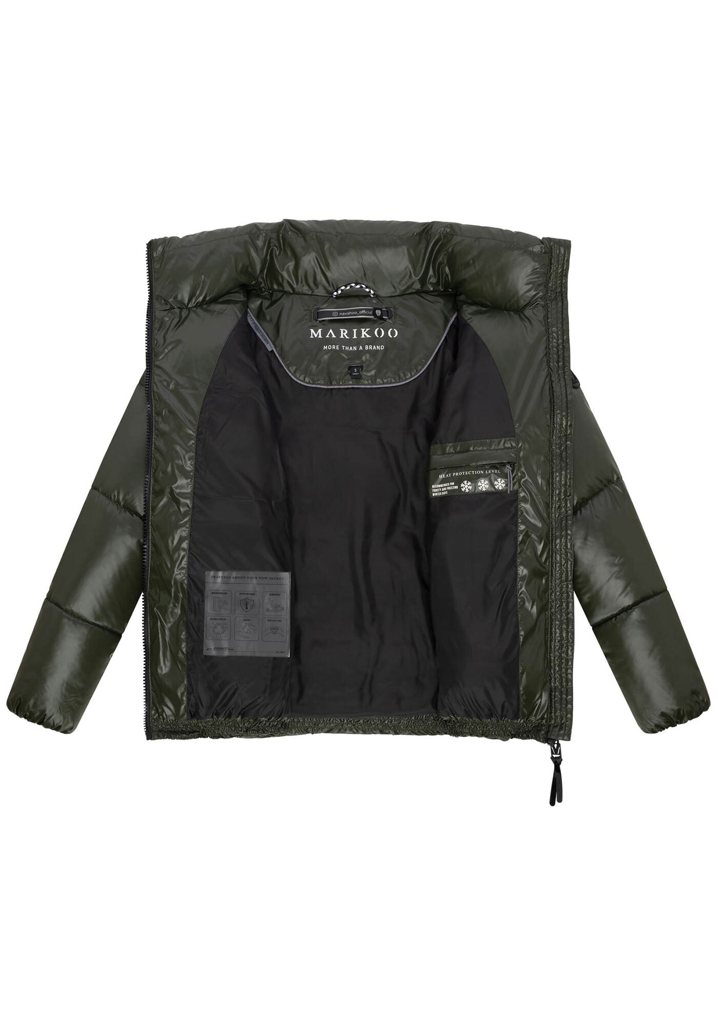 Marikoo Winterjacke »Hazalee«, mit leicht gläzendem Obermaterial und hohem Kragen