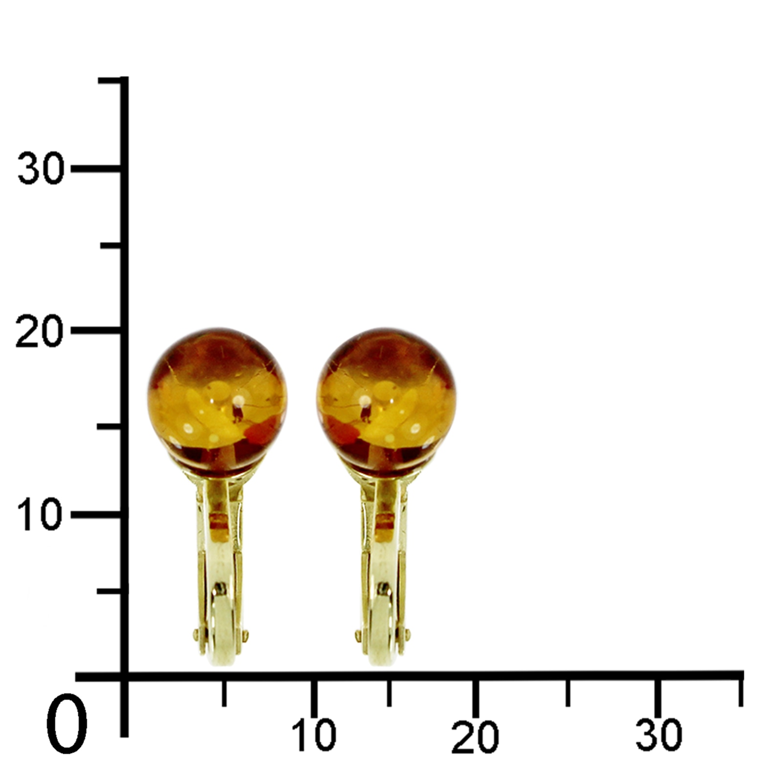 OSTSEE-SCHMUCK Paar Ohrclips »- Kugel 8 mm - Gold 333/000 - Bernstein«