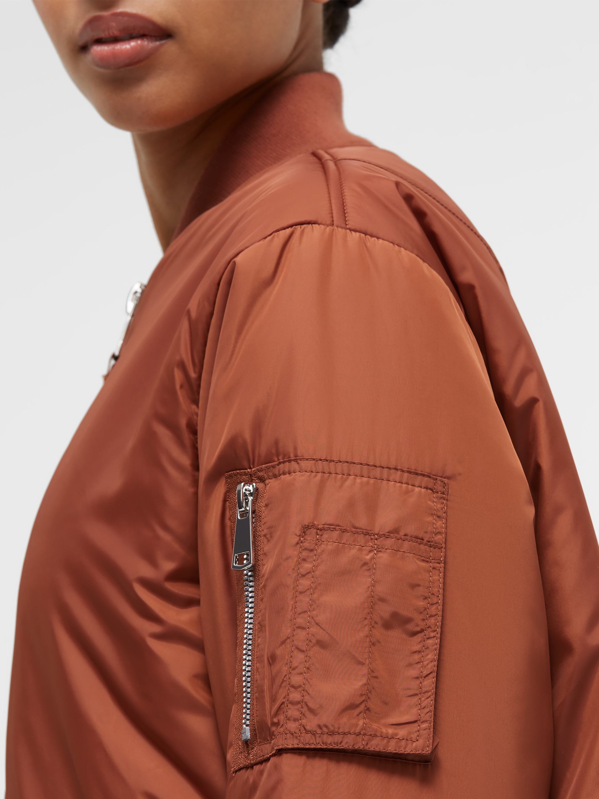 SENSES.THE LABEL Langjacke ohne Kapuze mit Zwei-Wege-Reißverschluss