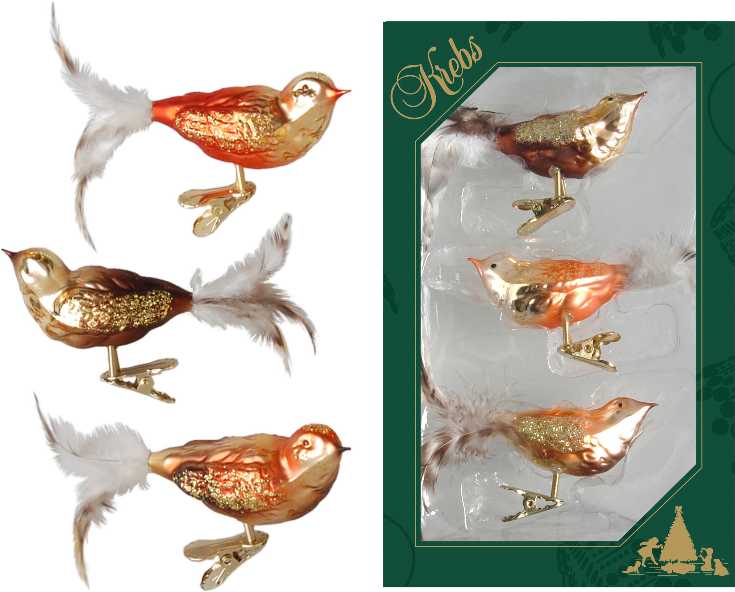 Krebs Glas Lauscha Christbaumschmuck »Sommervögel« Glas, 3 Stück