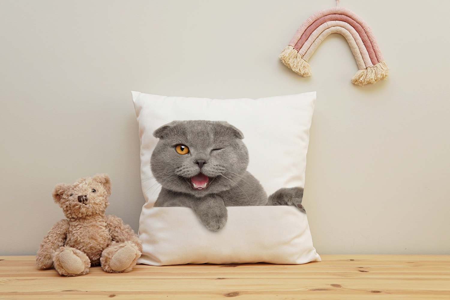 queence Dekokissen "Britisch Kurzhaar" Kissenhülle mit HD Premium Druck, geruchsneutral, 40x40cm