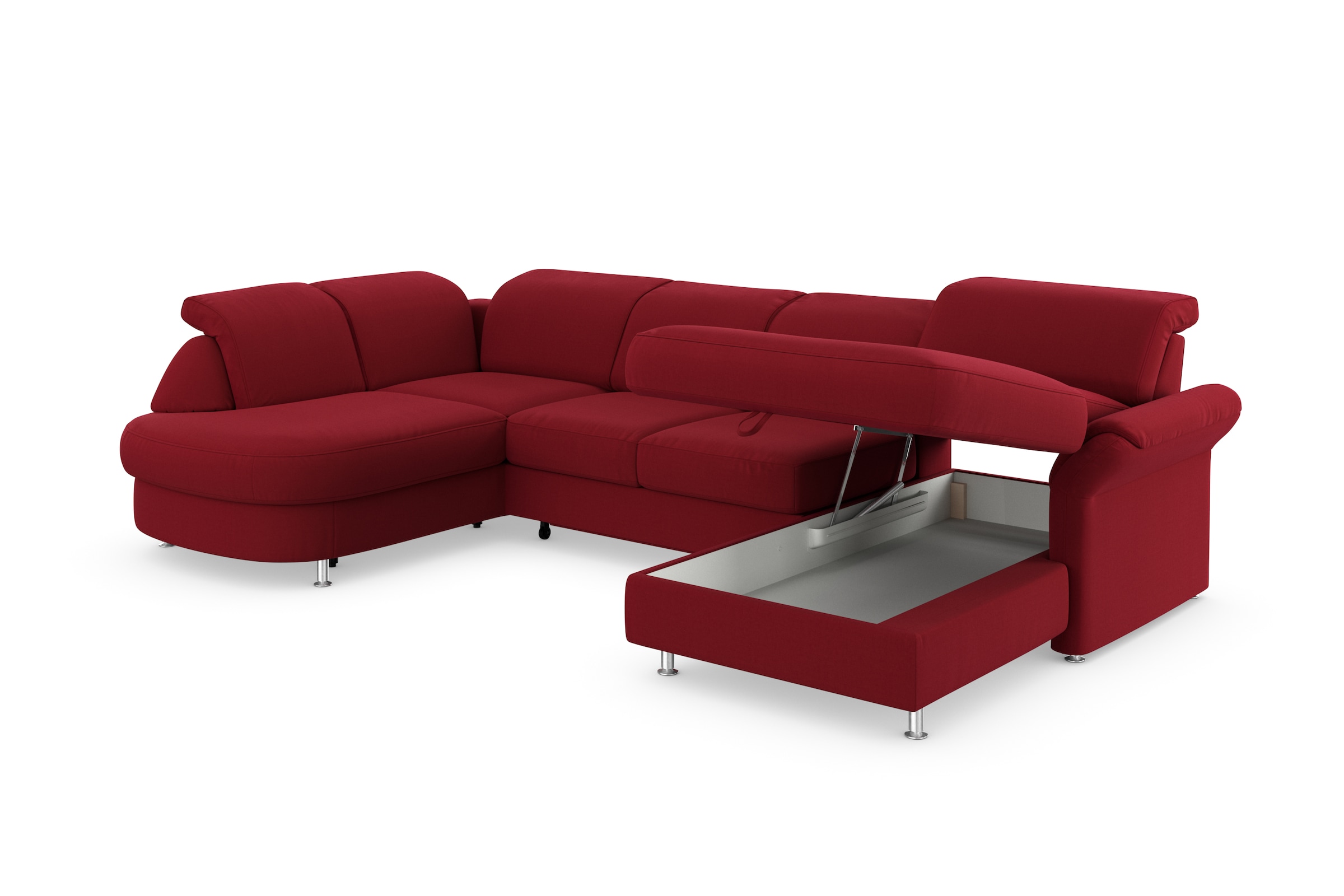 sit&more Wohnlandschaft »Apulia U-Form«, wahlweise Bettfunktion, Bettkasten und Kopf- und Armteilverstellung