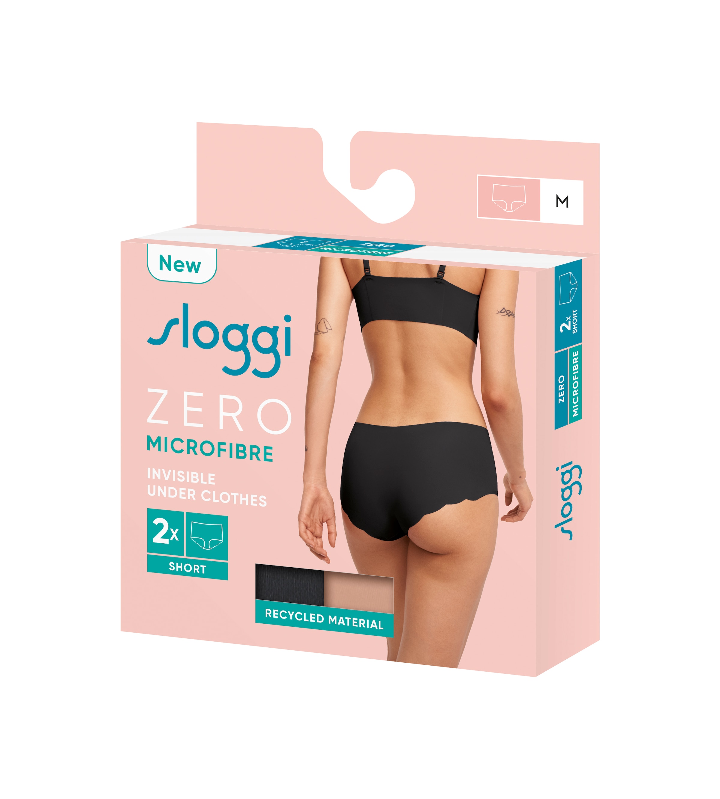 sloggi Panty »ZERO Microfibre 2.0 Short C2P«, (2er Pack), nahtlos und unsichtbar