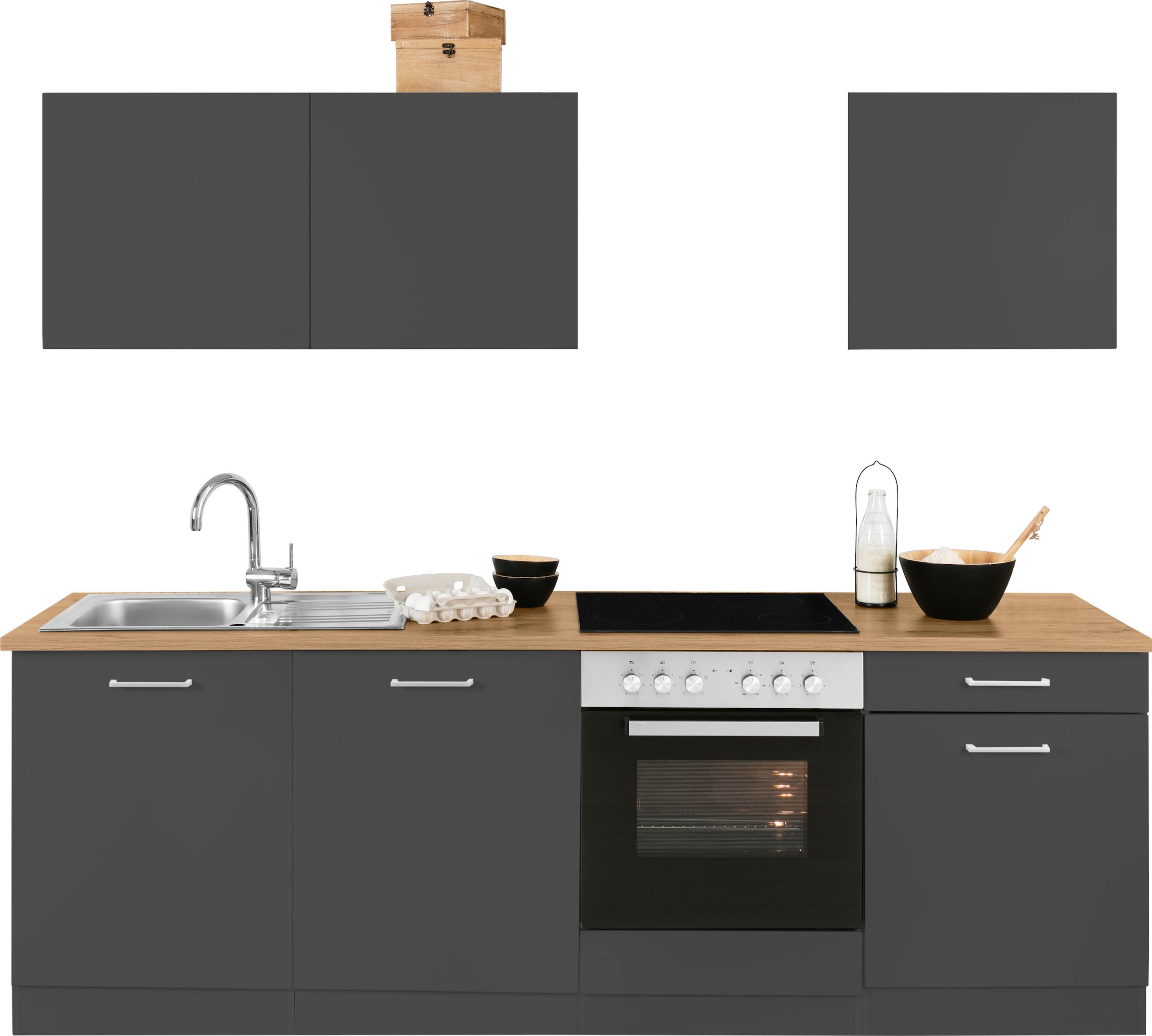 KOCHSTATION Küchenzeile »KS-Kehl«, ohne E-Geräte, Breite 240 cm