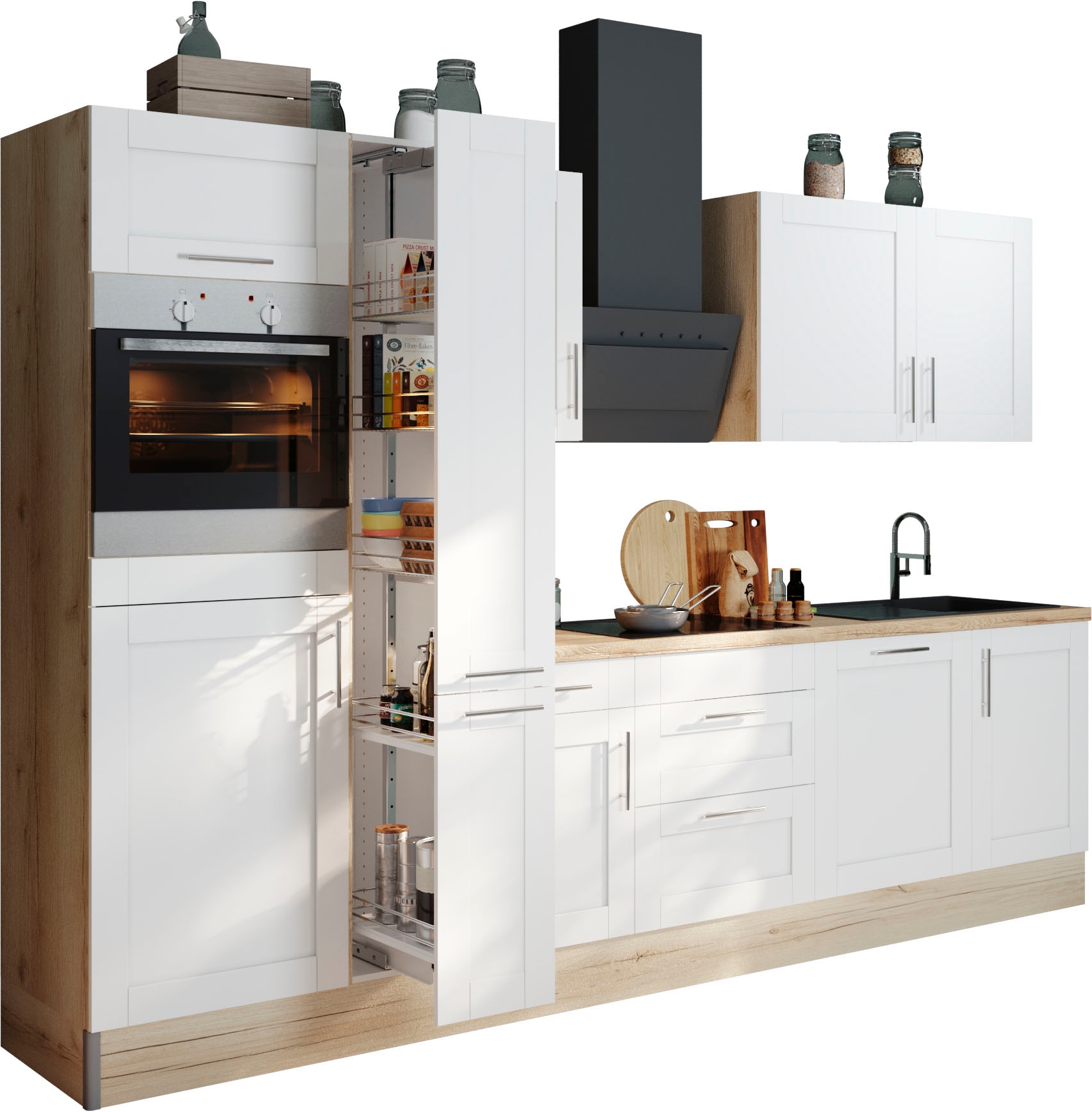 OPTIFIT Küchenzeile »Ahus«, Breite 310 Fronten, E-Geräten, Close cm, mit Soft MDF wahlw. | Funktion BAUR