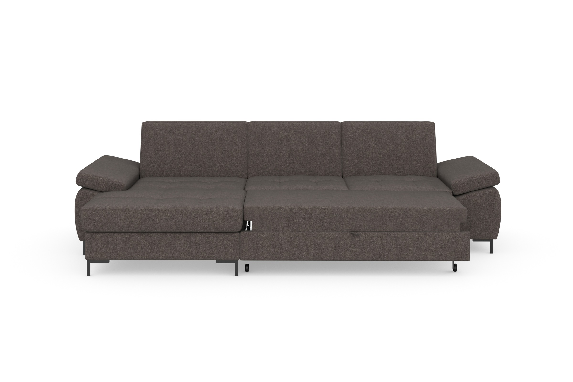 DOMO collection Ecksofa »Capelo L-Form«, mit Armteilverstellung, wahlweise mit Bettfunktion, Federkern