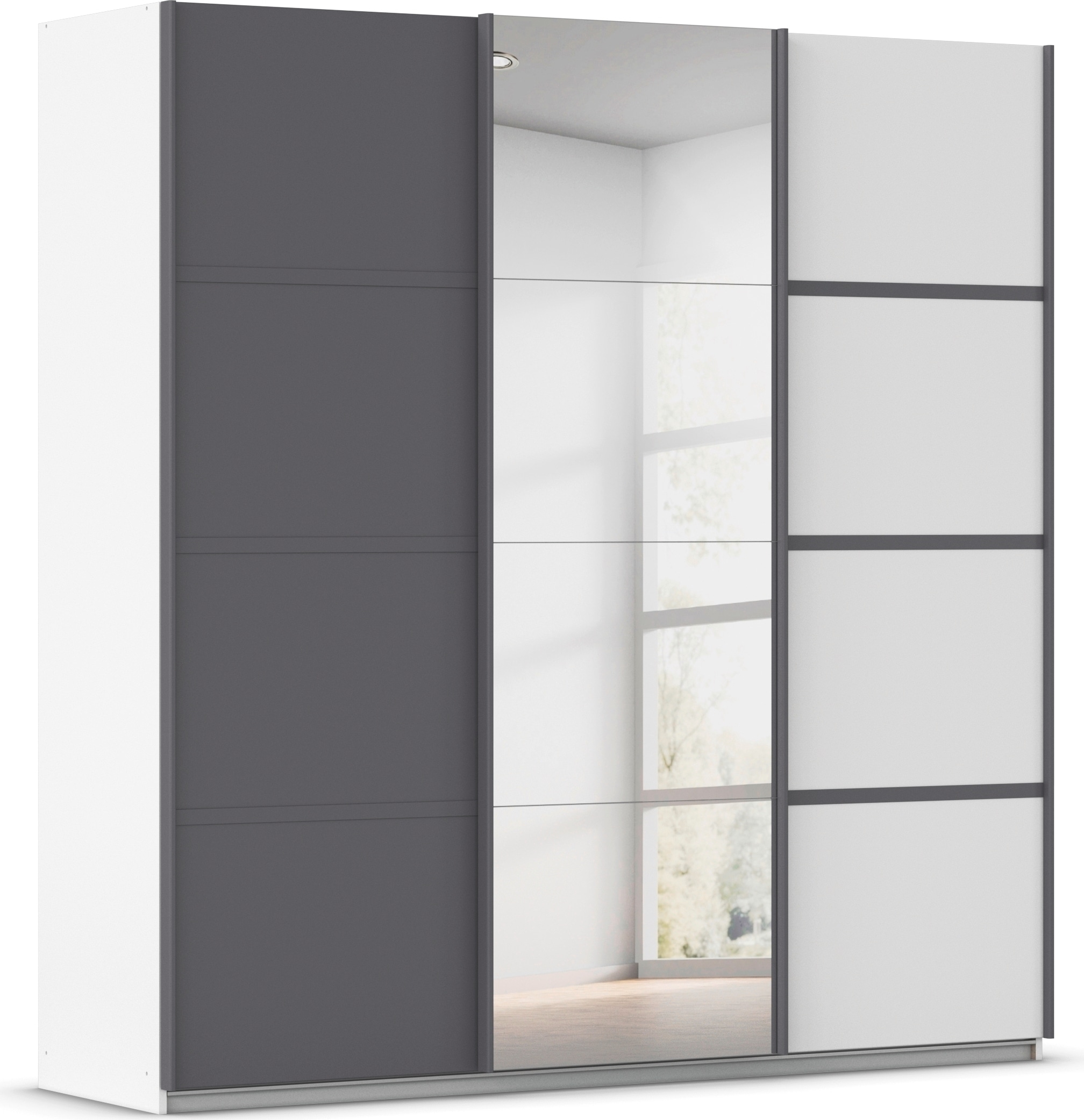 OTTO home Kleiderschrank "Mehrzweckschrank Aktenschrank Möbel Mietswohnung Schlafzimmer AVOLA" 3 verschiedene Ausstattungen BASIC/CLASSIC/PREMIUM (inkl. SOFT-CLOSE), mit eleganten Zierleisten in Chrom, Schwarz oder Weiß MADE IN GERMANY