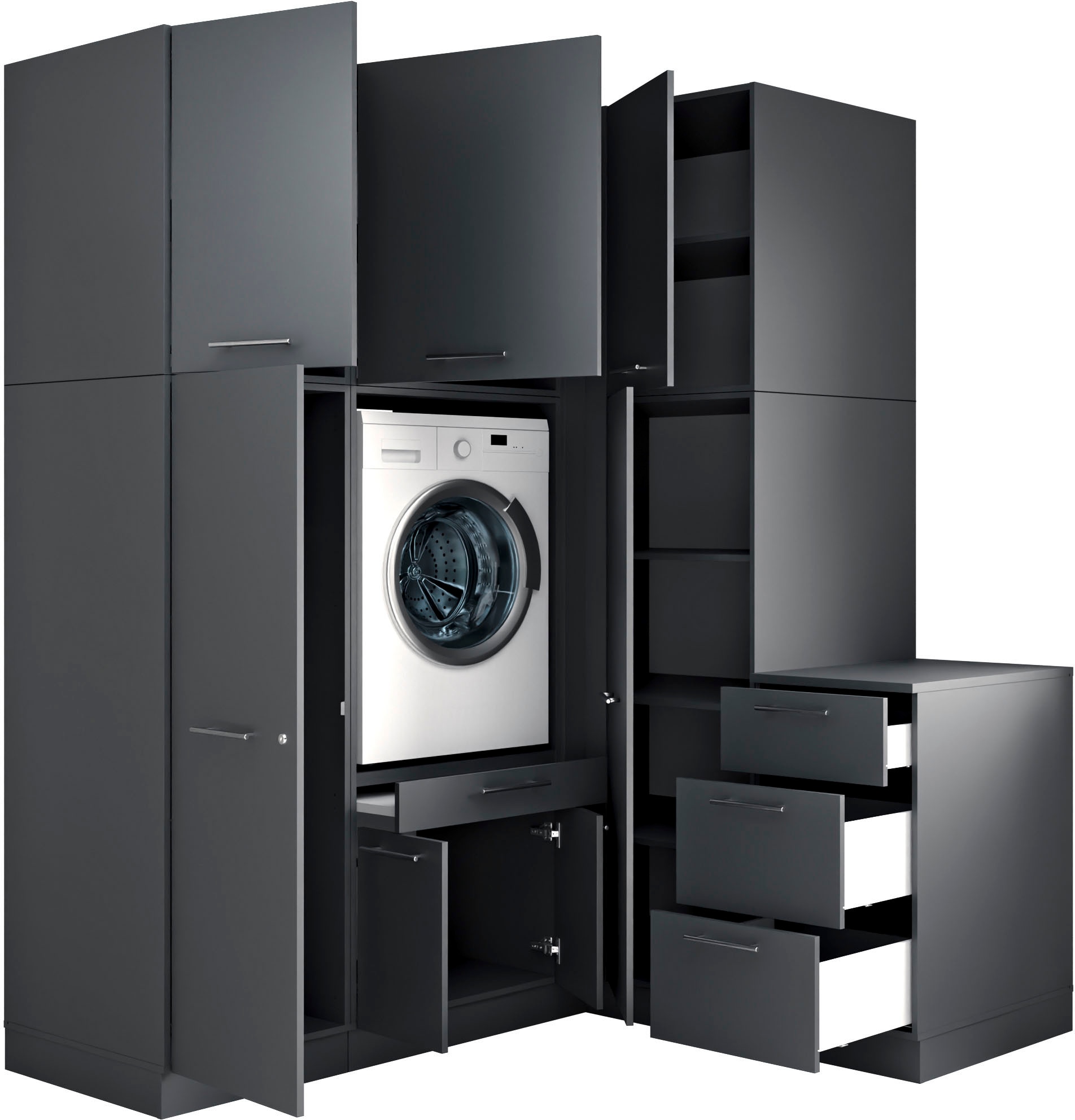 Laundreezy Mehrzweckschrank-Set »Laundreezy, 7-tlg. Mehrzweckschrank-Set B/H/T 186/238/68 cm« 7 Stk. tlg.