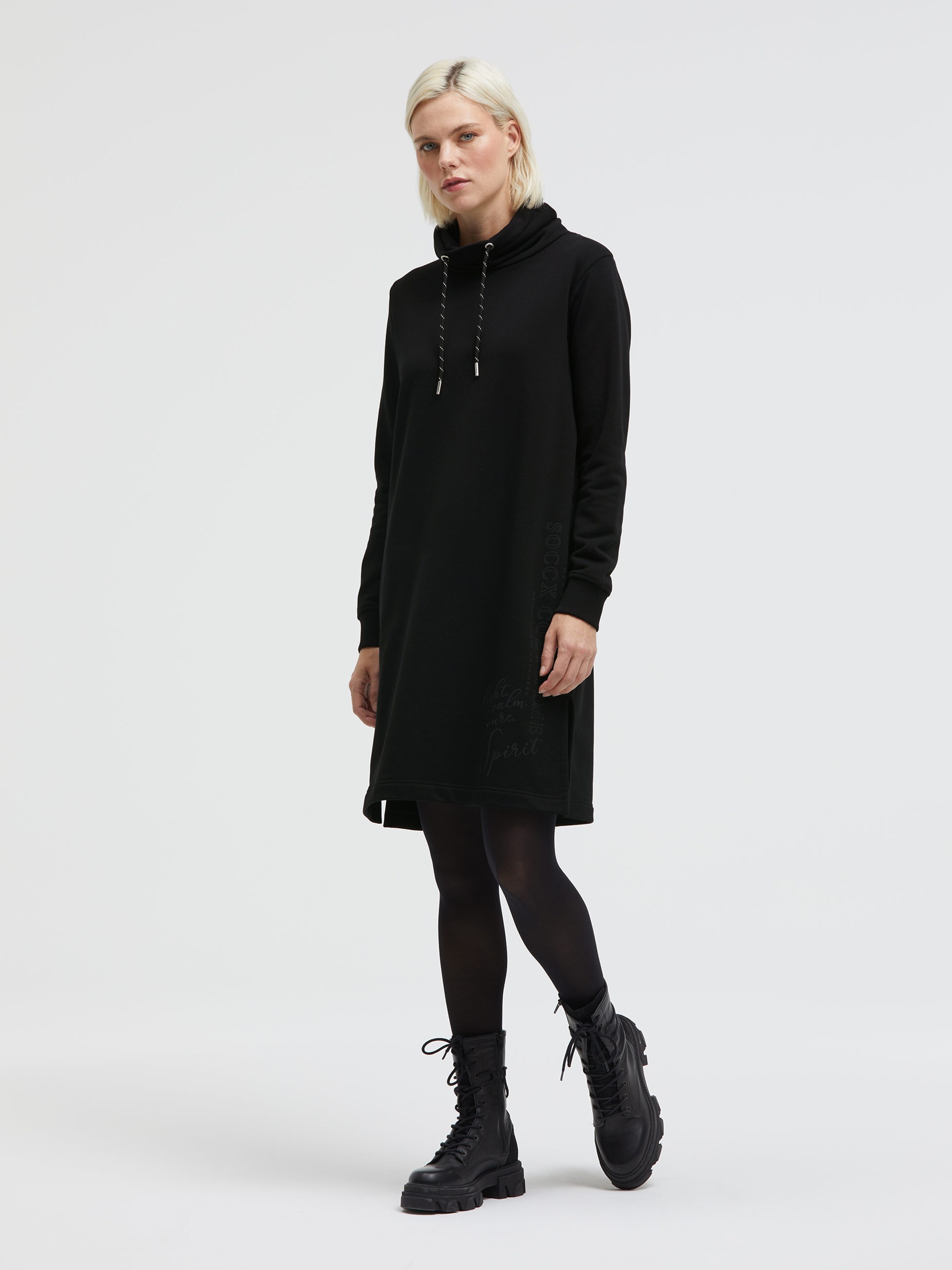 SOCCX Sweatkleid Ohne Taschen mit Seitenschlitze