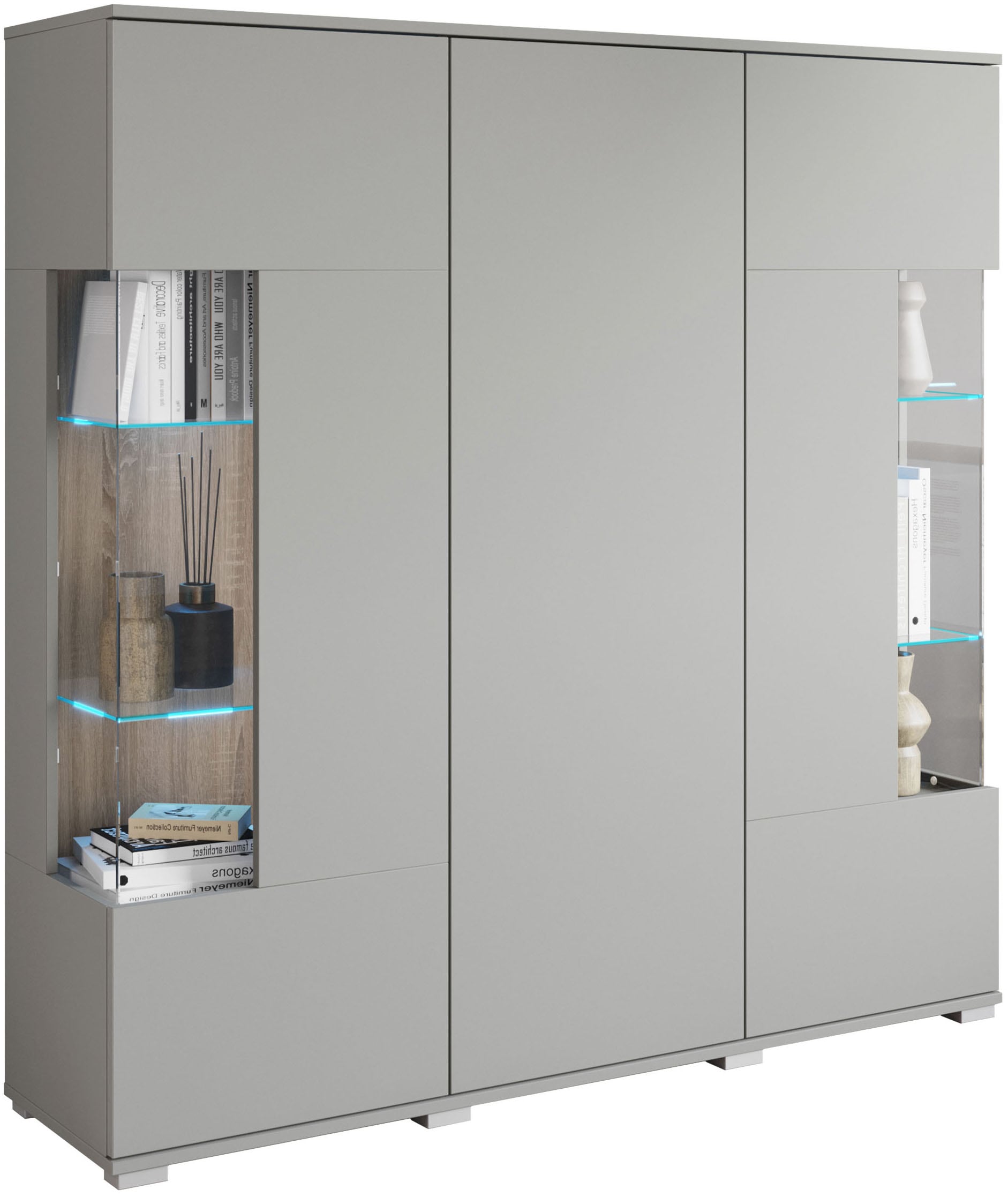 INOSIGN Highboard »Kenia«, (1 St.), Modernes Highboard, mit Glastüren, Breite 135 cm