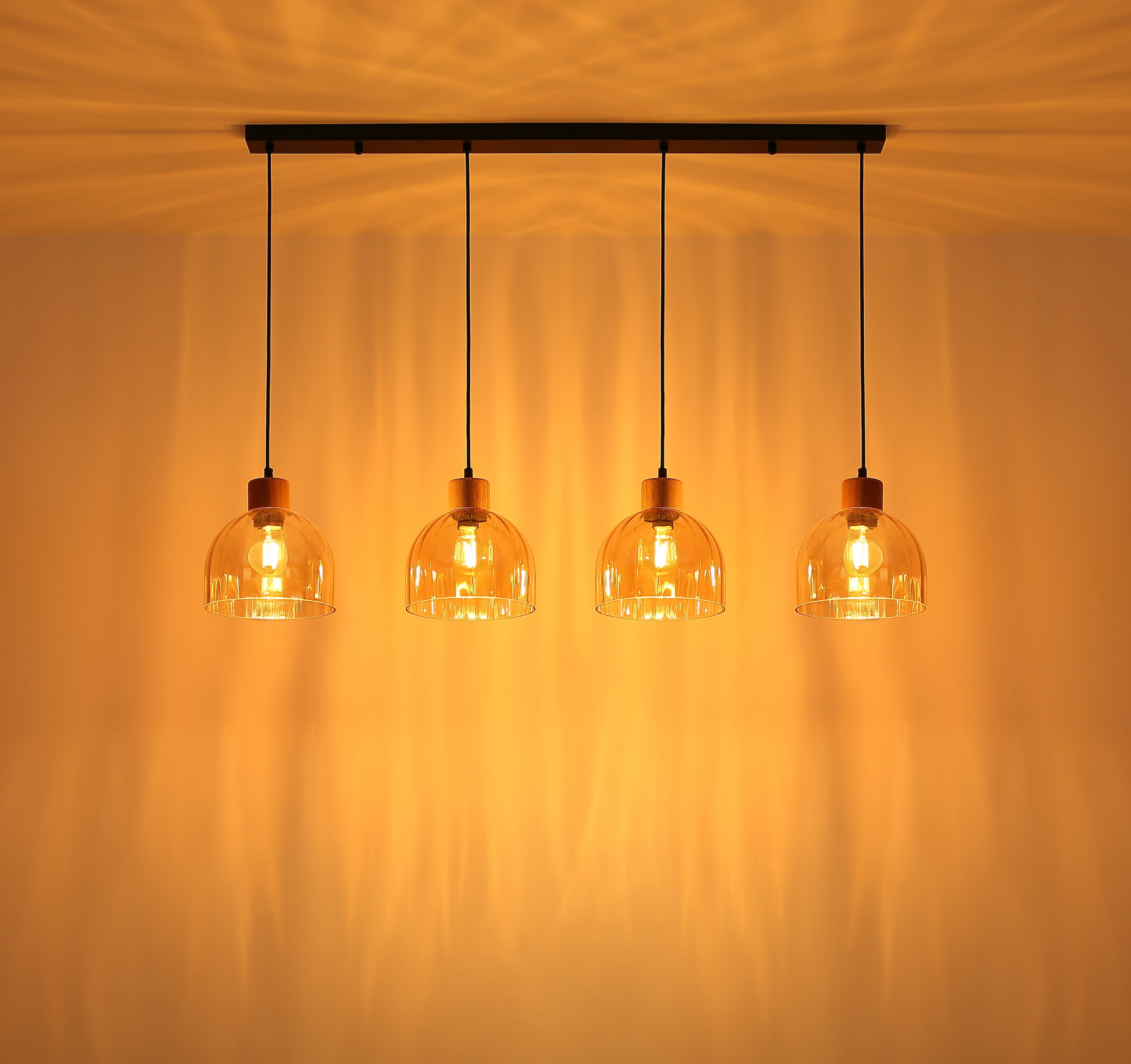 GLOBO LIGHTING Hängeleuchte »SWANSON« E27 1 Stk. Hängeleuchte mit Glas amber, warmes Licht, stilvoll elegant