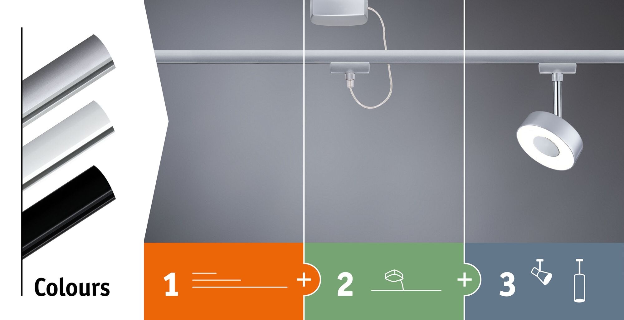 Paulmann Schienensystem-Leuchten »URail LED Schienenspot 3-Step-Dim Circle Einzelspot Signalweiß«, (1 tlg.), Memoryfunktion, mehrere Helligkeitsstufen