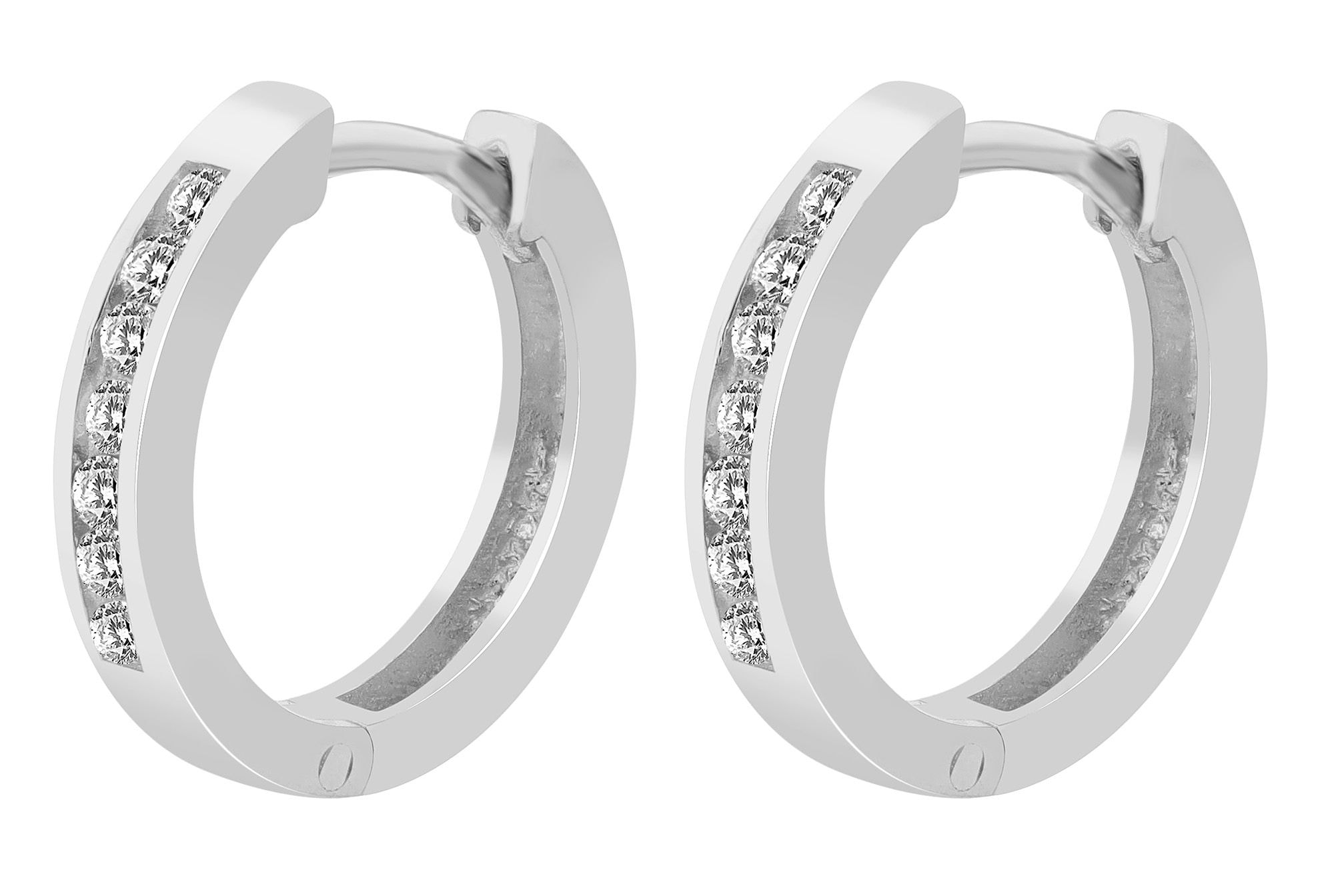 Adelia´s Klappcreolen "Ohrringe – Klappcreole aus 925 Silber mit Zirkonia" Schöne Geschenkidee zum Jubiläum