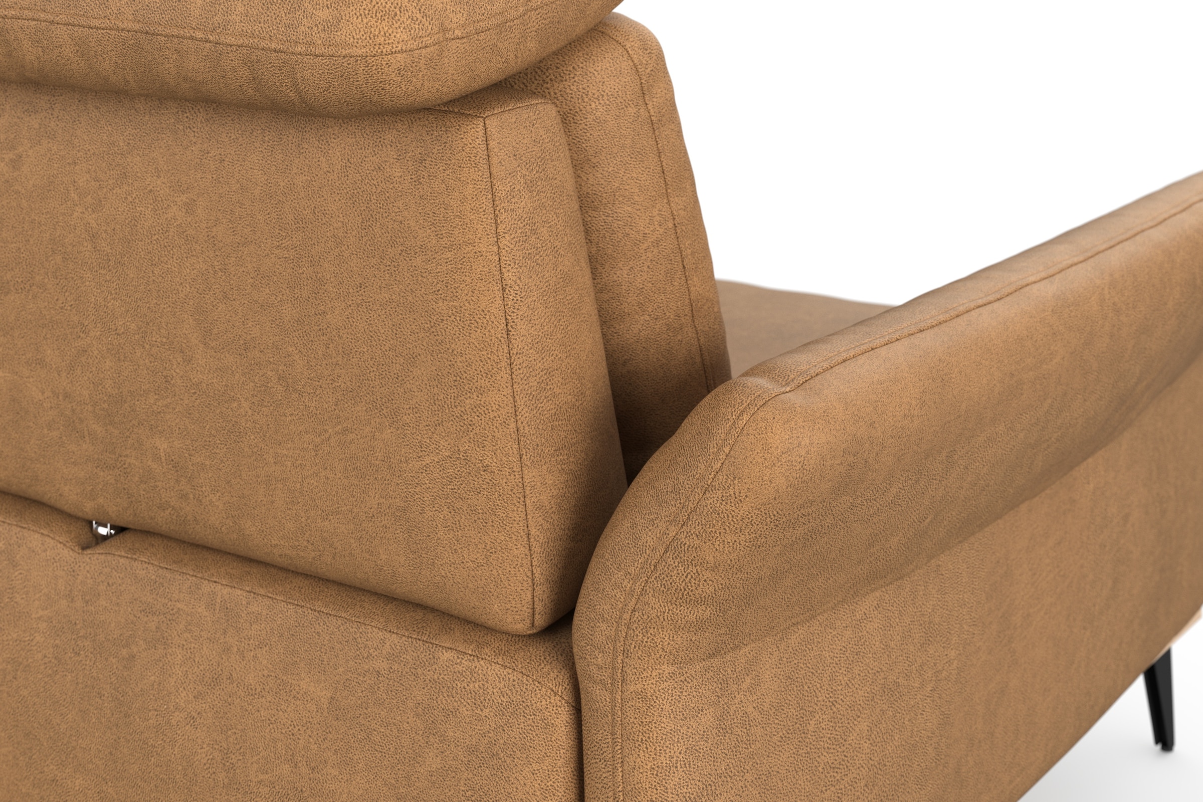 Places of Style Ecksofa »Fjord L-Form«, massiv, wahlweise mit Armlehnfunktion, Kopf- Sitztiefenverstellung