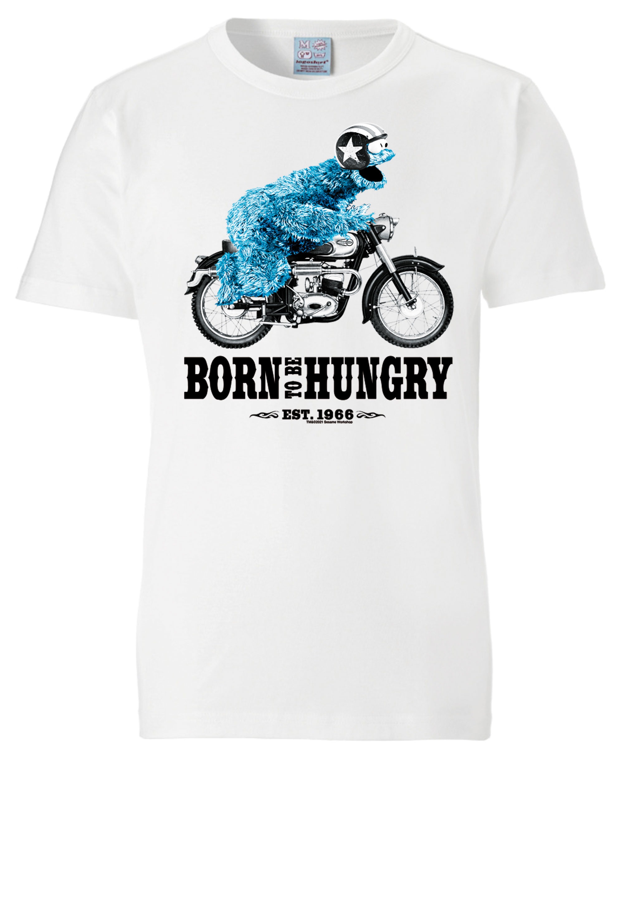 LOGOSHIRT T-Shirt »Sesamstraße - Krümelmonster Motorrad«, mit lizenziertem Print