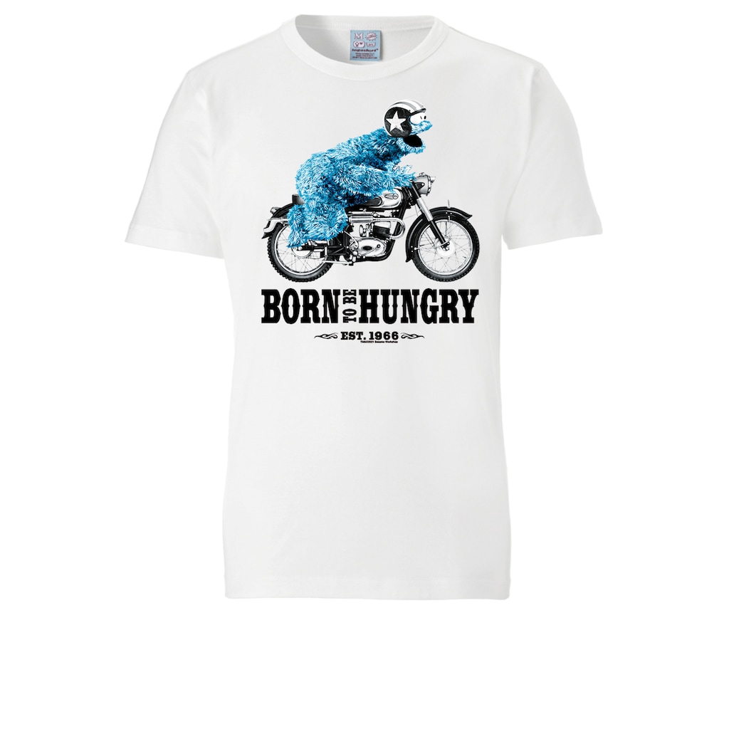 LOGOSHIRT T-Shirt »Sesamstraße - Krümelmonster Motorrad«, mit lizenziertem Print