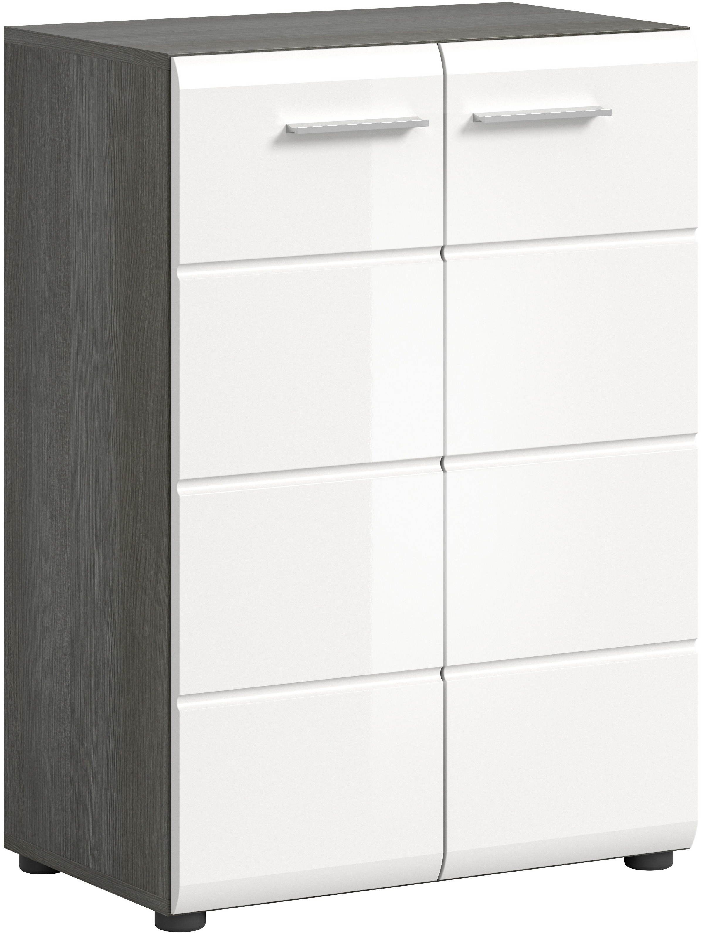 Home affaire Kommode "Rumba, Breite 60cm, in Rauchsilber Nachbildung/ Weiß günstig online kaufen