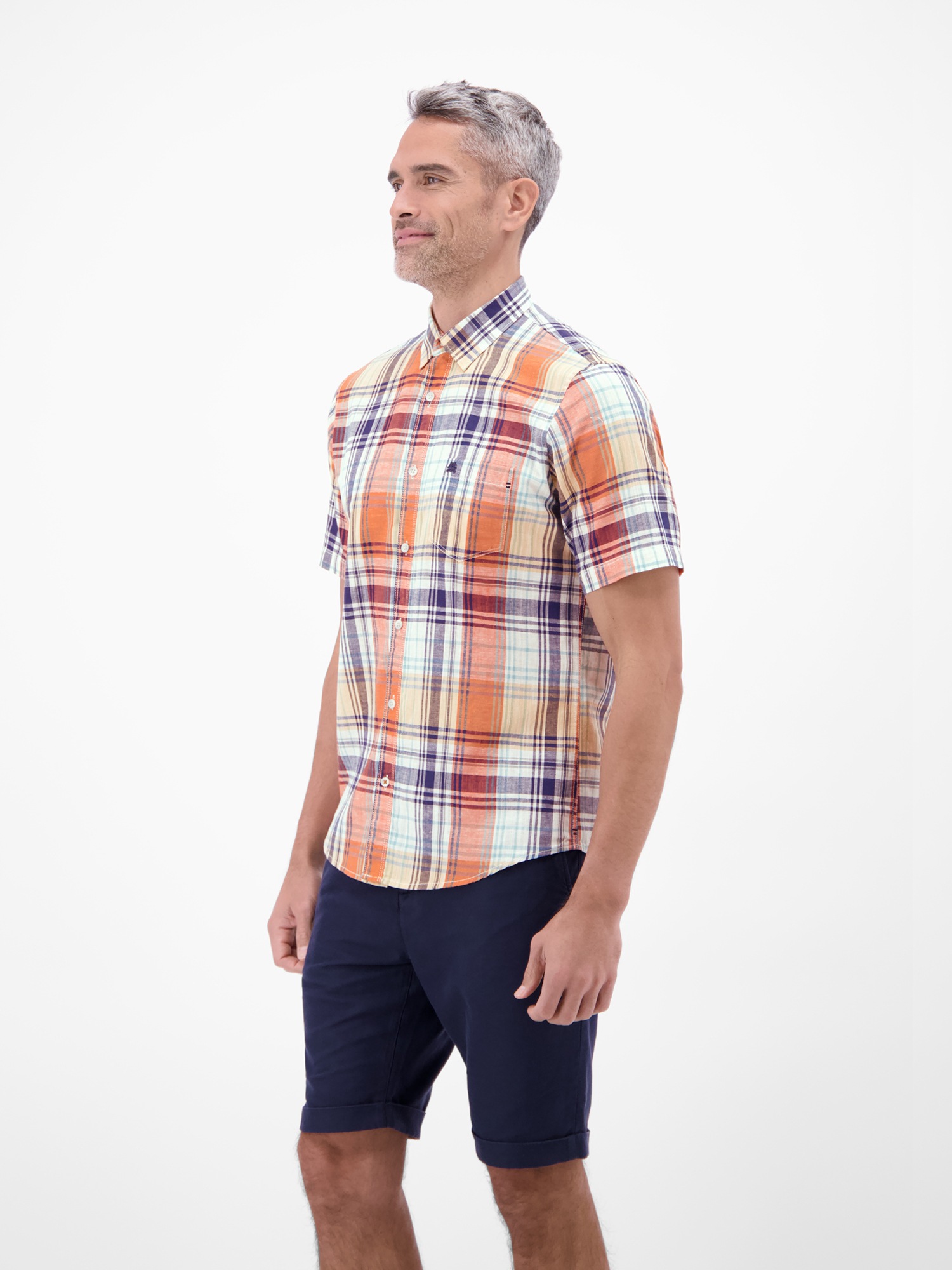 Thumbnail - LERROS Kurzarmhemd "Kariertes Kurzarmhemd aus Baumwolle und Leinen"