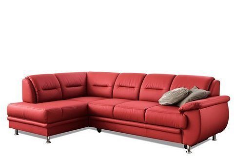 sit&more Ecksofa "Mailand L-Form, B: 250 cm, Komfortsitzhöhe 46 cm" mit Schlaffunktion, Eckcouch in Kunstleder & Stoff