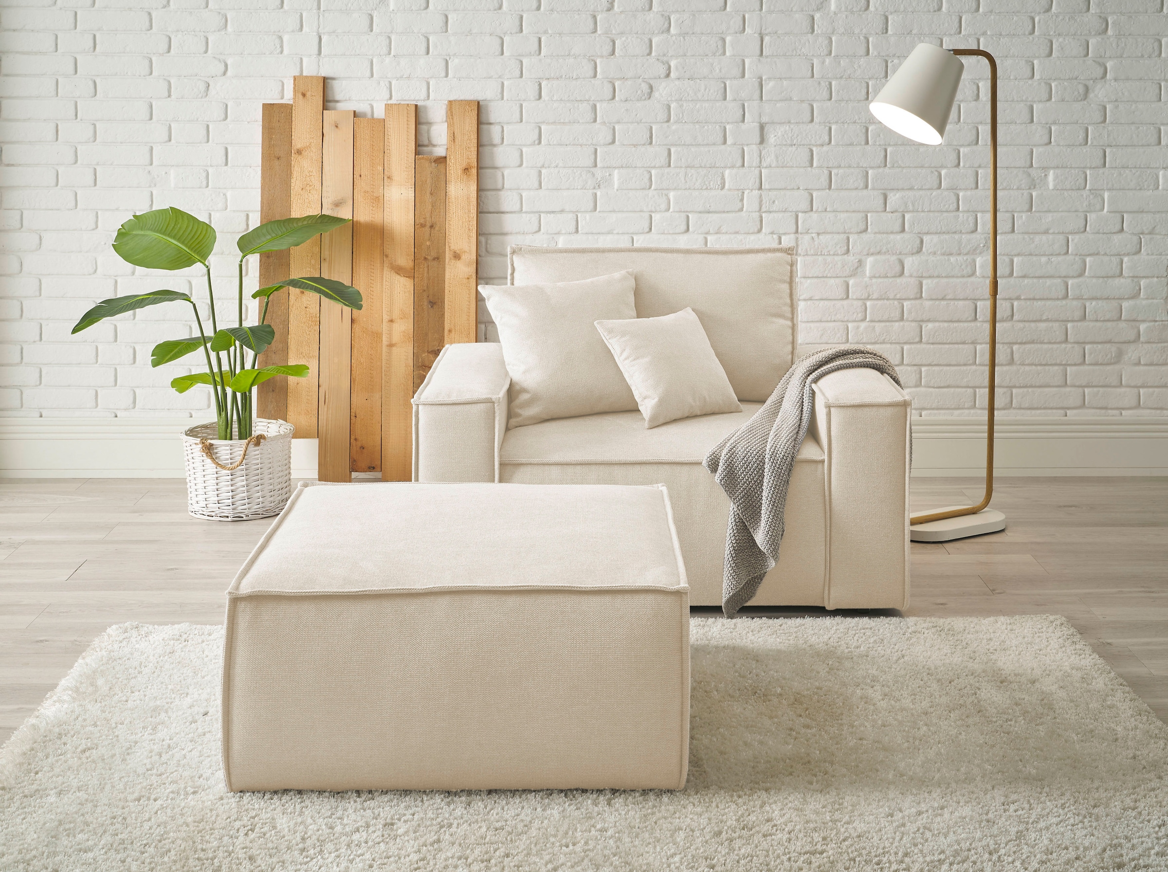 Loveseat »Finnley«, (2 St.), Loveseat und Hocker im Set, passend zur Polster-Serie...