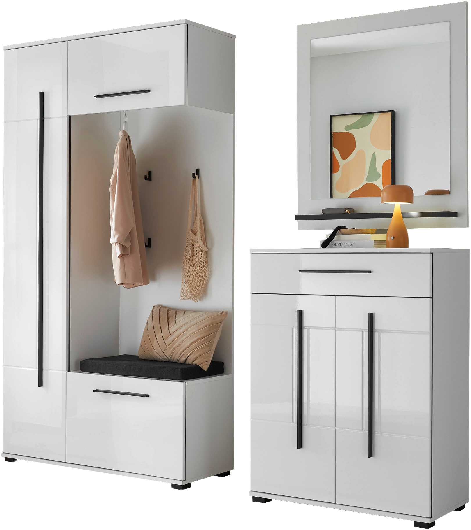 Home affaire Garderoben-Set "Cantara, moderne Garderobe, Komplettset mit viel Stauraum" Komplett-Set, 3 Stk. tlg.