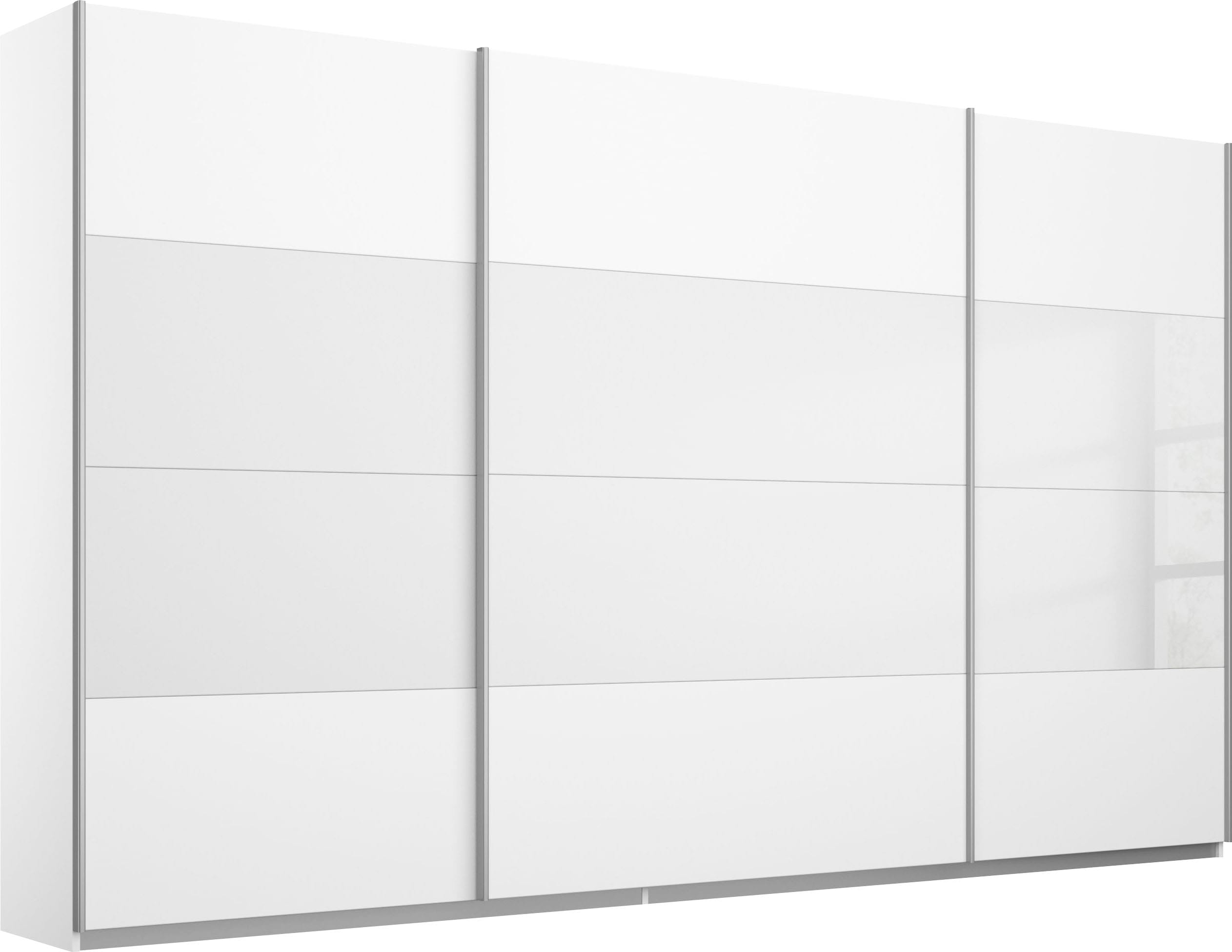 rauch Schwebetürenschrank "Quadra Schlafzimmerschrank in vielen Breiten" Kleiderschrank Garderobenschrank Schrank mit Glaselementen