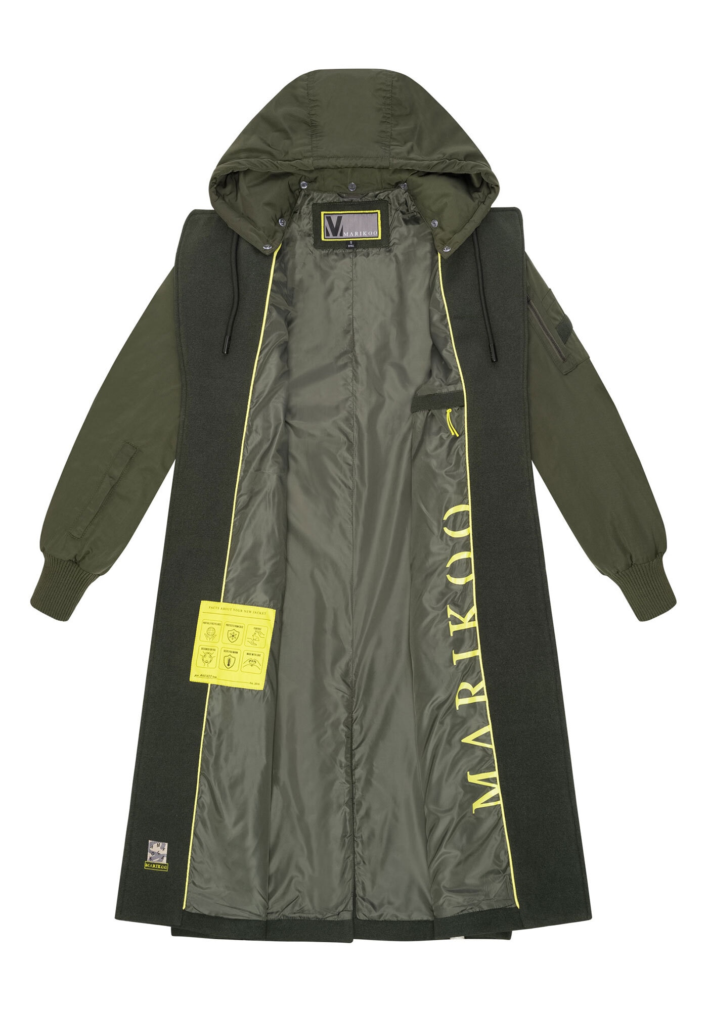 Marikoo Winterjacke »Tjadee«, Langer Wickelmantel