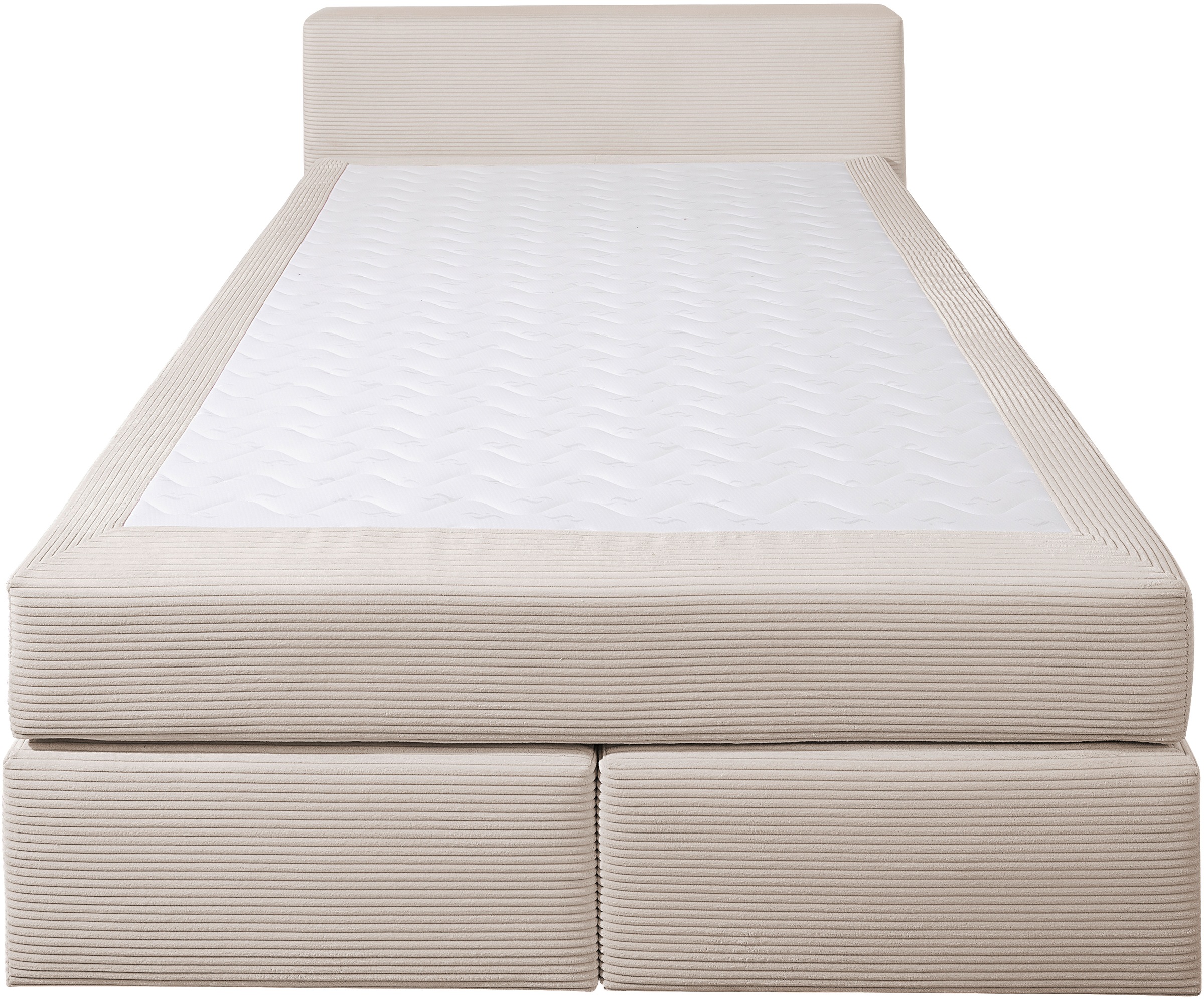 Boxspringbett HOME AFFAIRE "Åby", beige (creme, beige), B:147cm L:225cm, Komplettbetten, Boxspringbett, In Cord Bezug, wahlweise mit und ohne Matrazte erhältlich 3