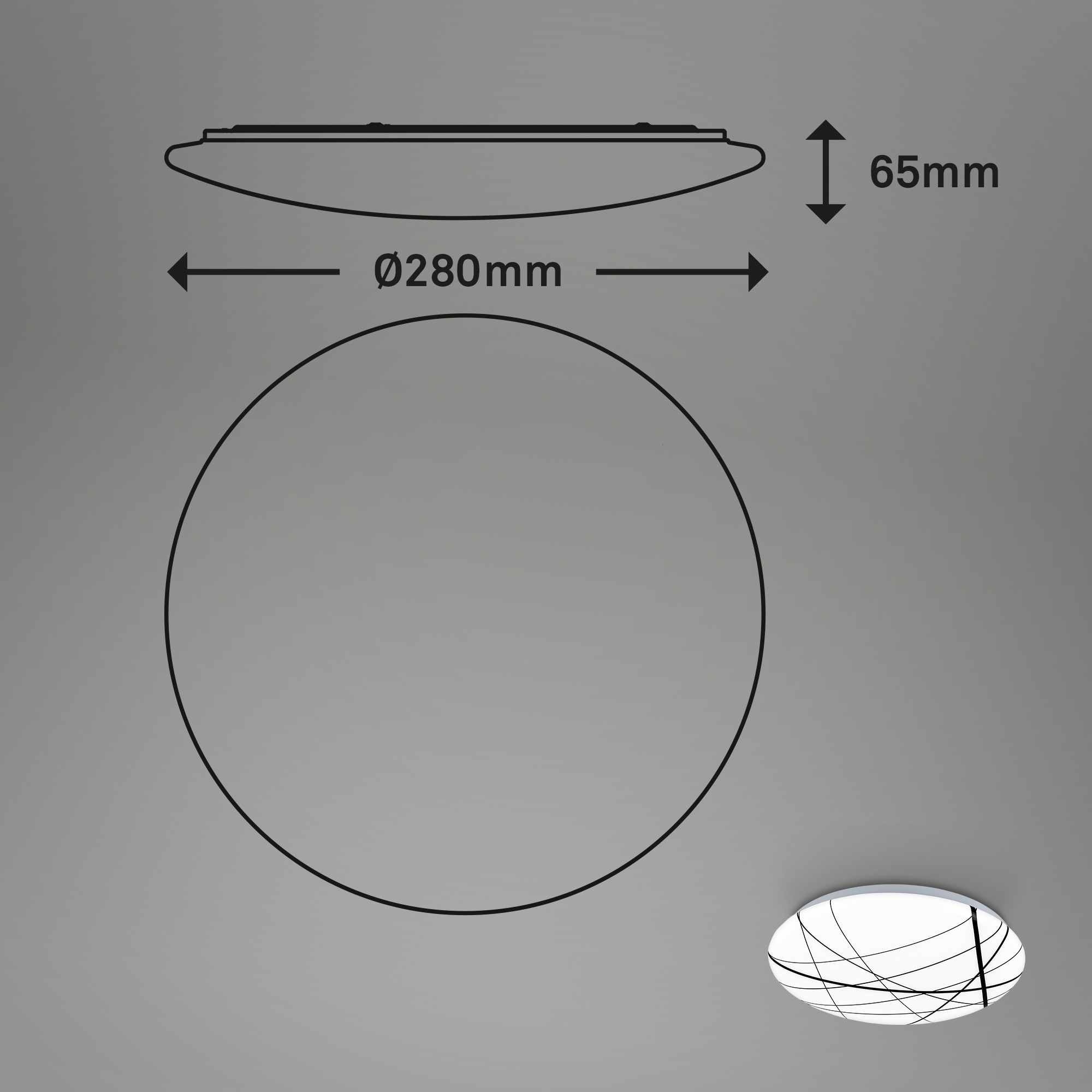 Briloner Leuchten LED Deckenleuchte »KORA« mit 12 Watt LED, fest verbaut
