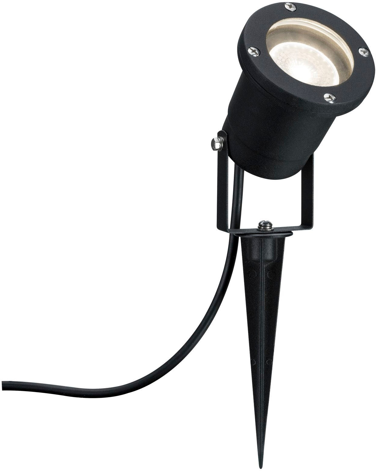 Paulmann LED Gartenstrahler "Outdoor 230V Garden Spotlight IP65 GU10 3,5W 230V Schwarz Aluminium", 1 flammig, Leuchtmitt