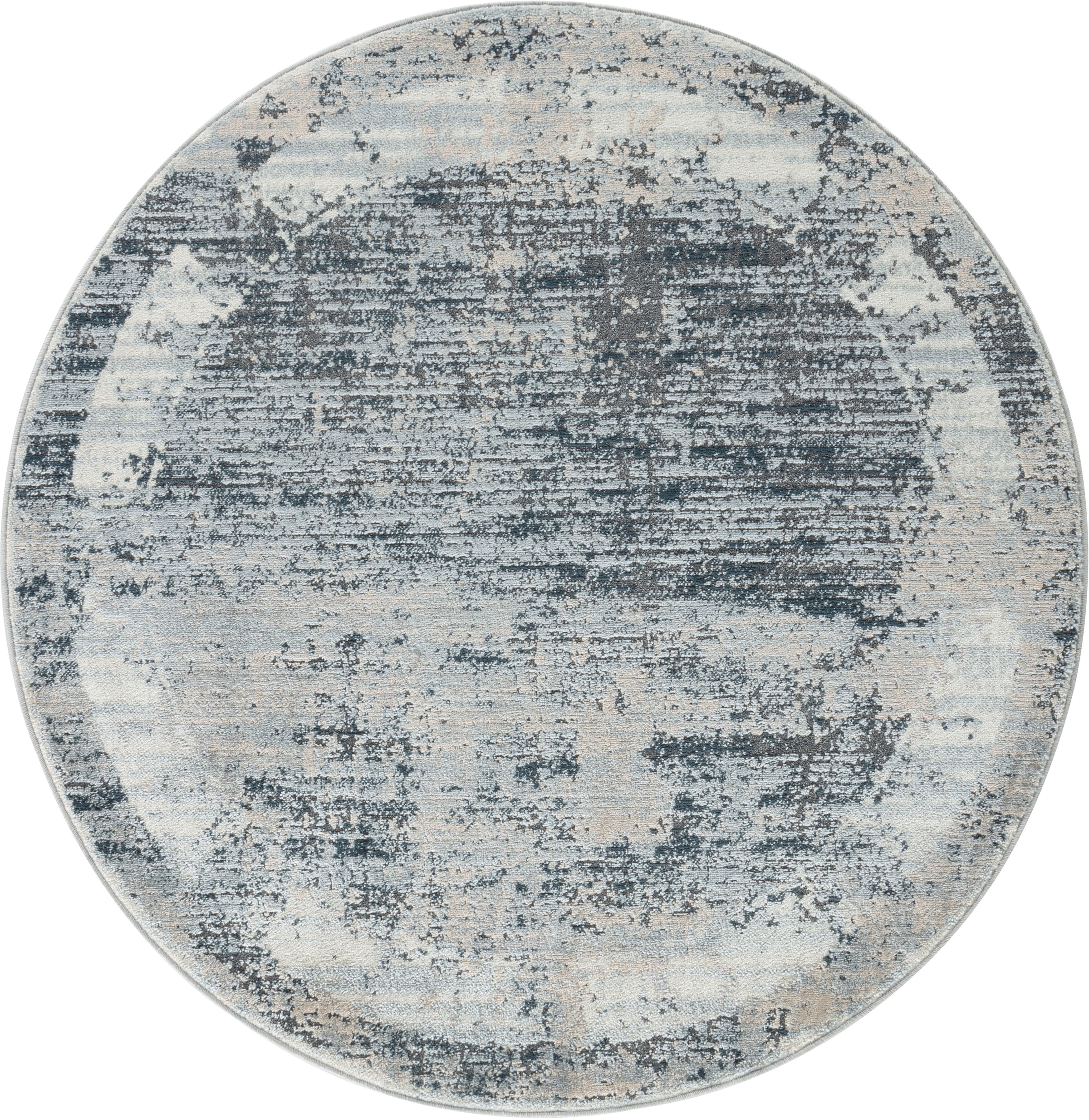 Leonique Teppich »Hamsa«, rund, dezenter Glanz, Schrumpf-Garn-Effekt, im Vintage-Look, dichte Qualität