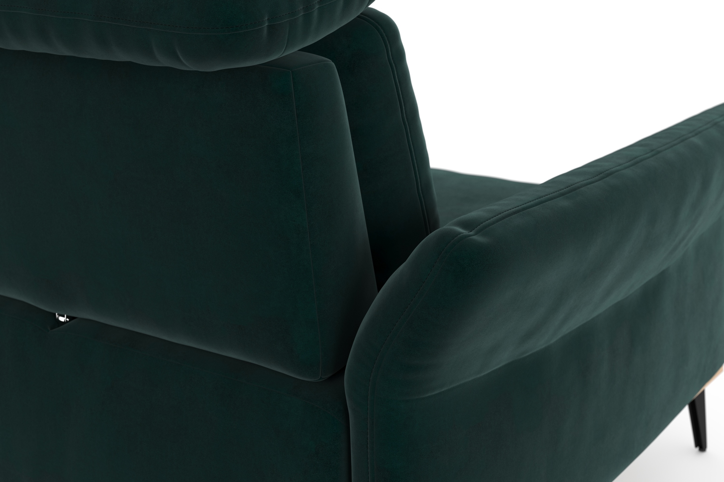 Places of Style Ecksofa »Fjord L-Form«, massiv, wahlweise mit Armlehnfunktion, Kopf- Sitztiefenverstellung