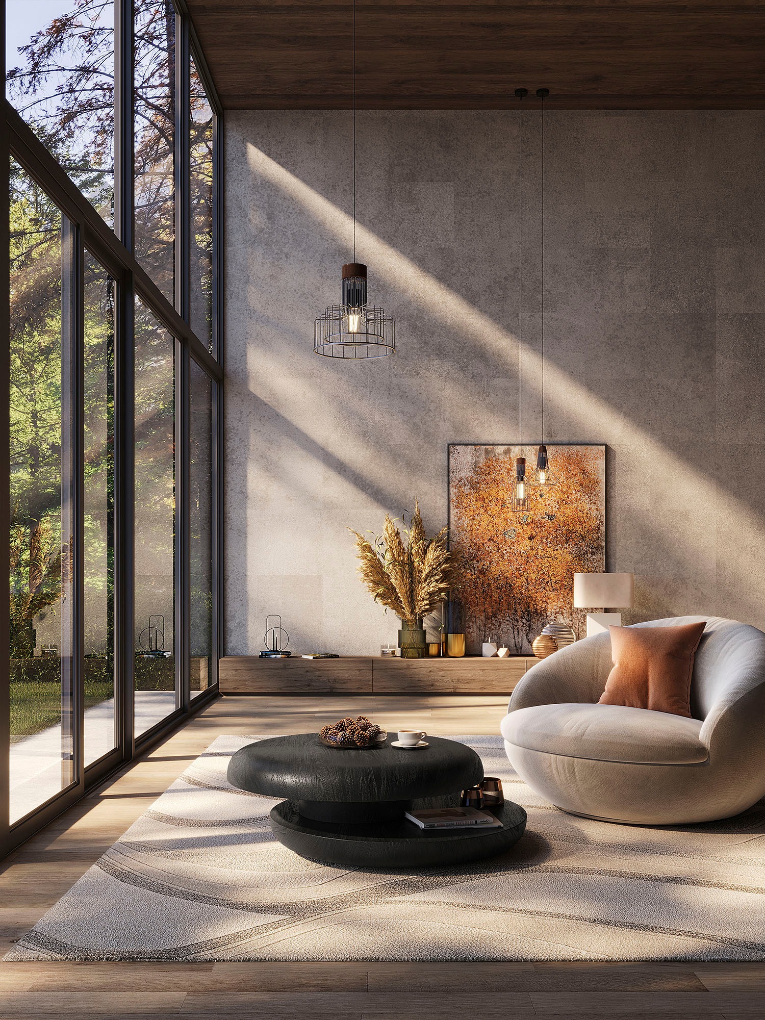 SalesFever Couchtisch "drehbar - runder Design-Wohnzimmertisch aus Holz" 1 günstig online kaufen