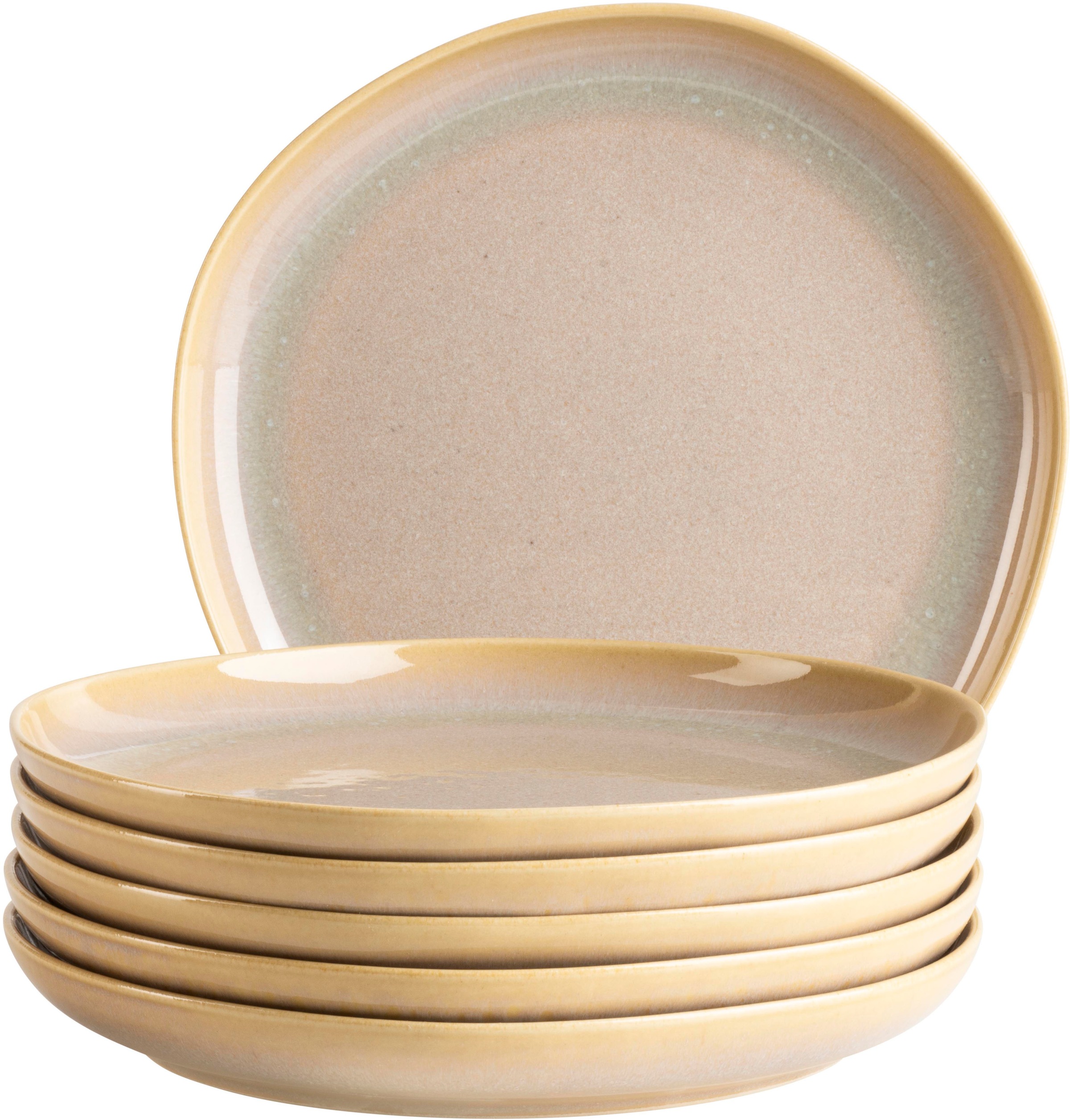Mäser Beige Sand Dessertteller "Cordelia Teller Set Aus Steinzeug" Geschirr-Set von Baur